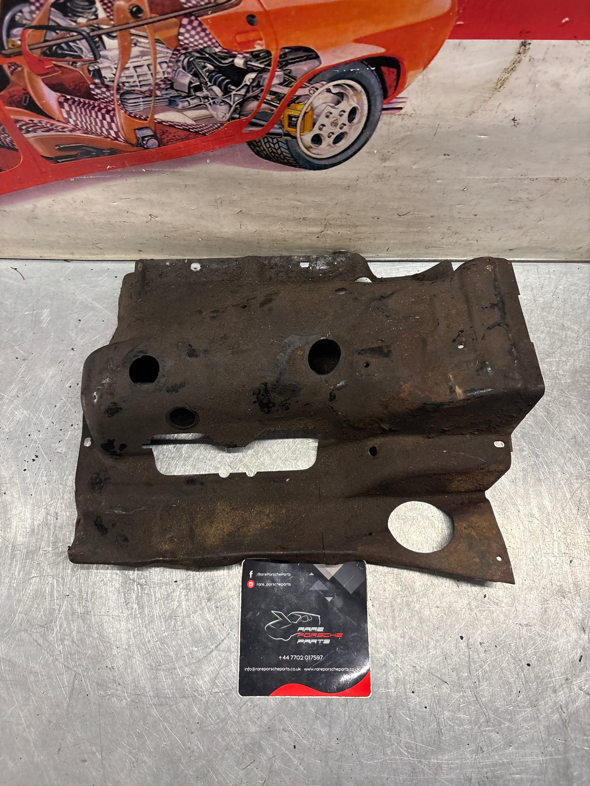 Porsche 914 cylinder cover heat shield, used 022119299A