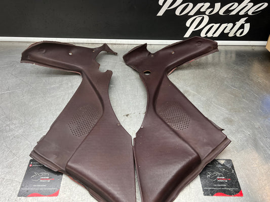 Porsche 944 burgundy rear interior C Post trims/cards. Quarter panel trim used 94455502101 94455502201