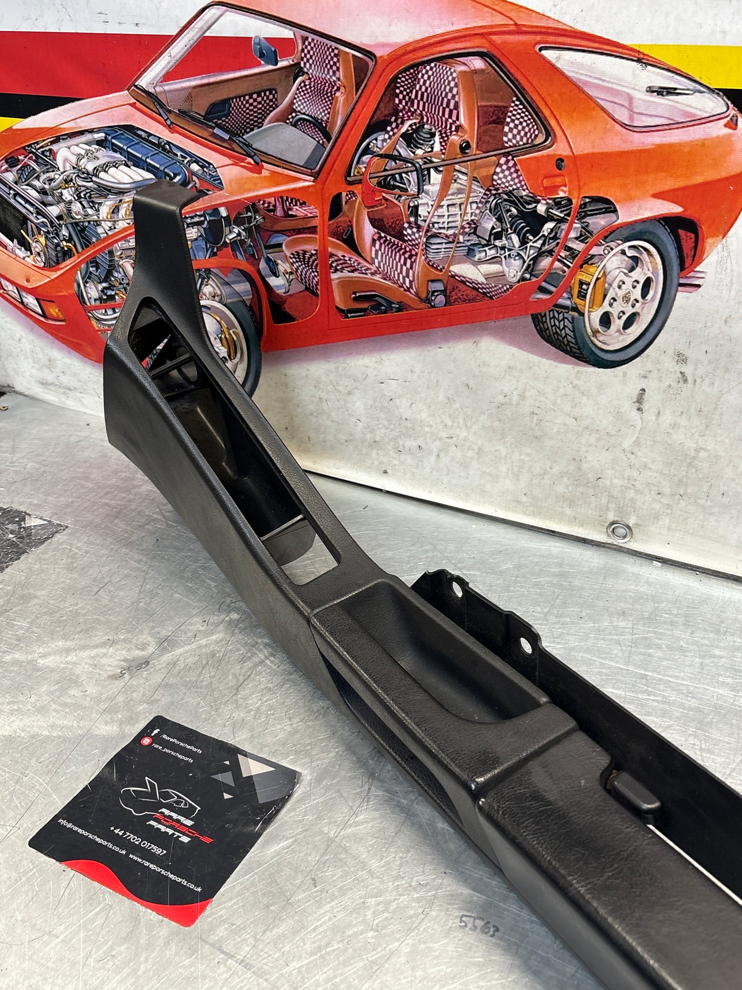 Porsche 928 black door armrest, right, off side, 92855510203, used