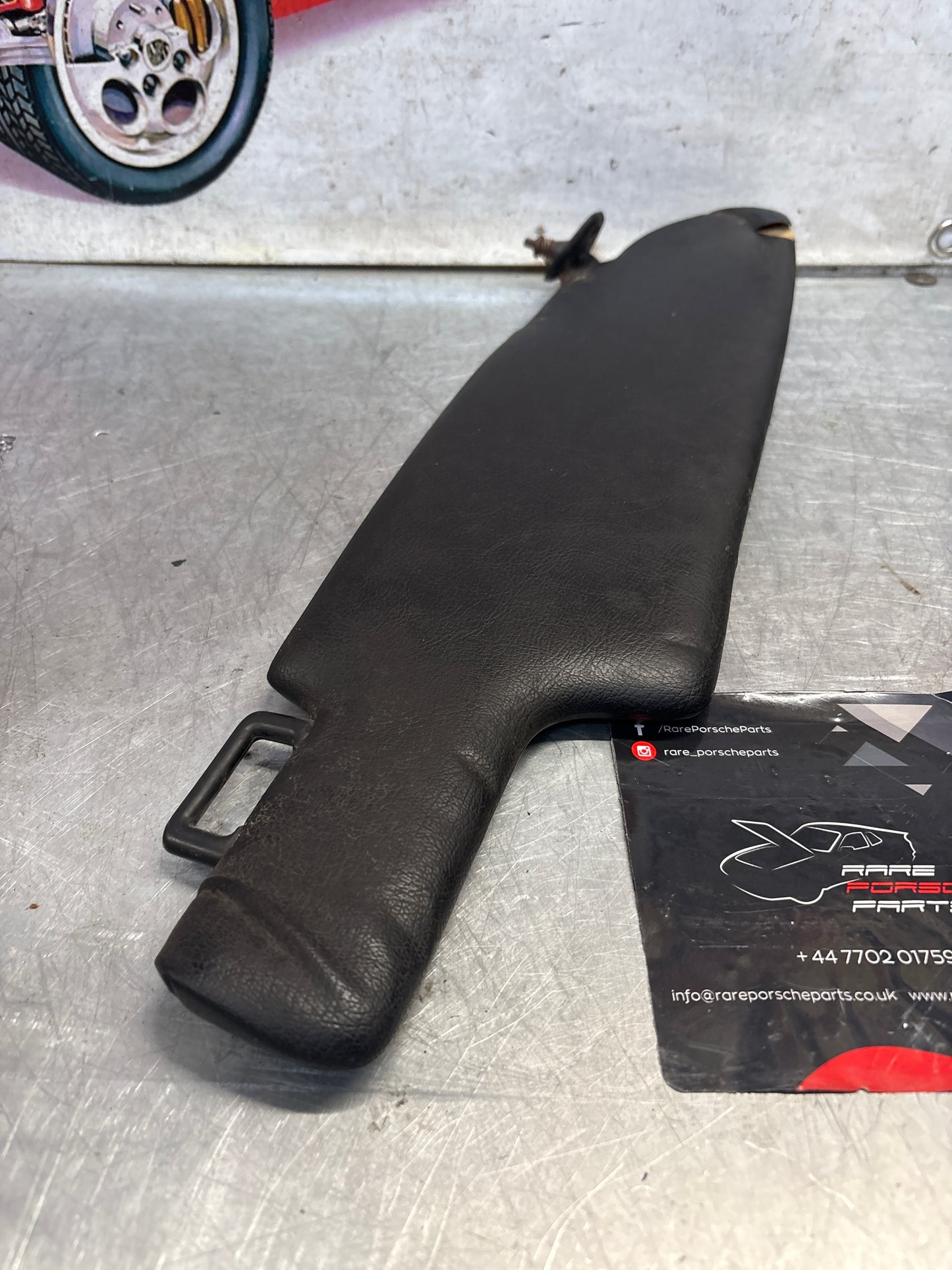 Porsche 928 black sun visor, used for spares or repair left 92873123702