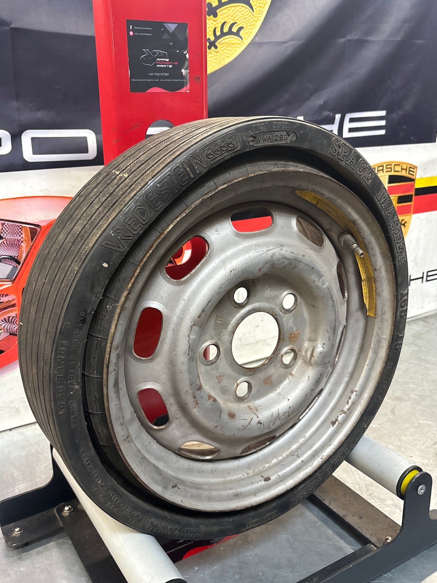 Porsche 911 944 924s spare wheel in steel with tyre, used