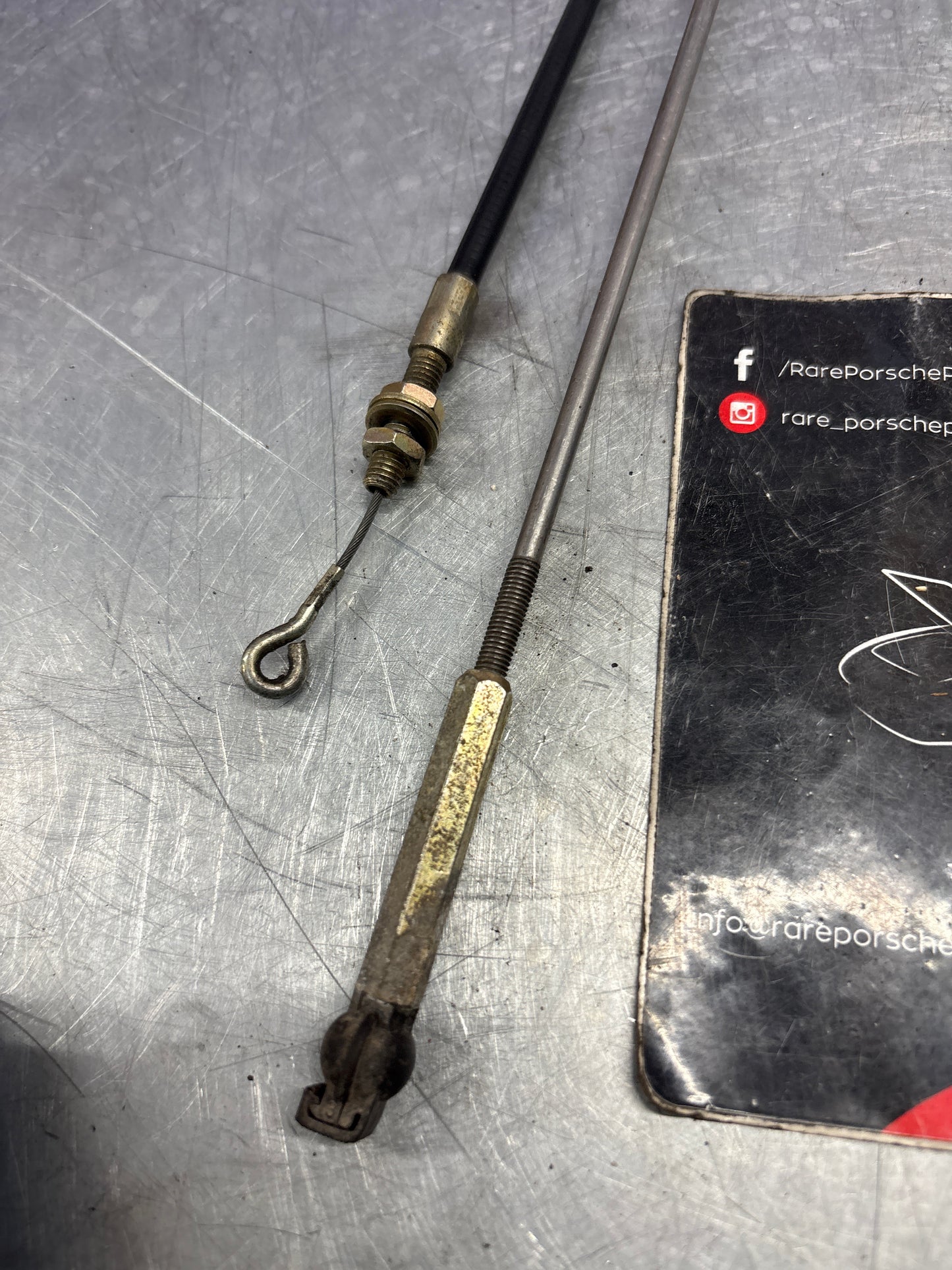 Porsche 924S/944 tailgate locking release cable with rods 94451209703, used late type