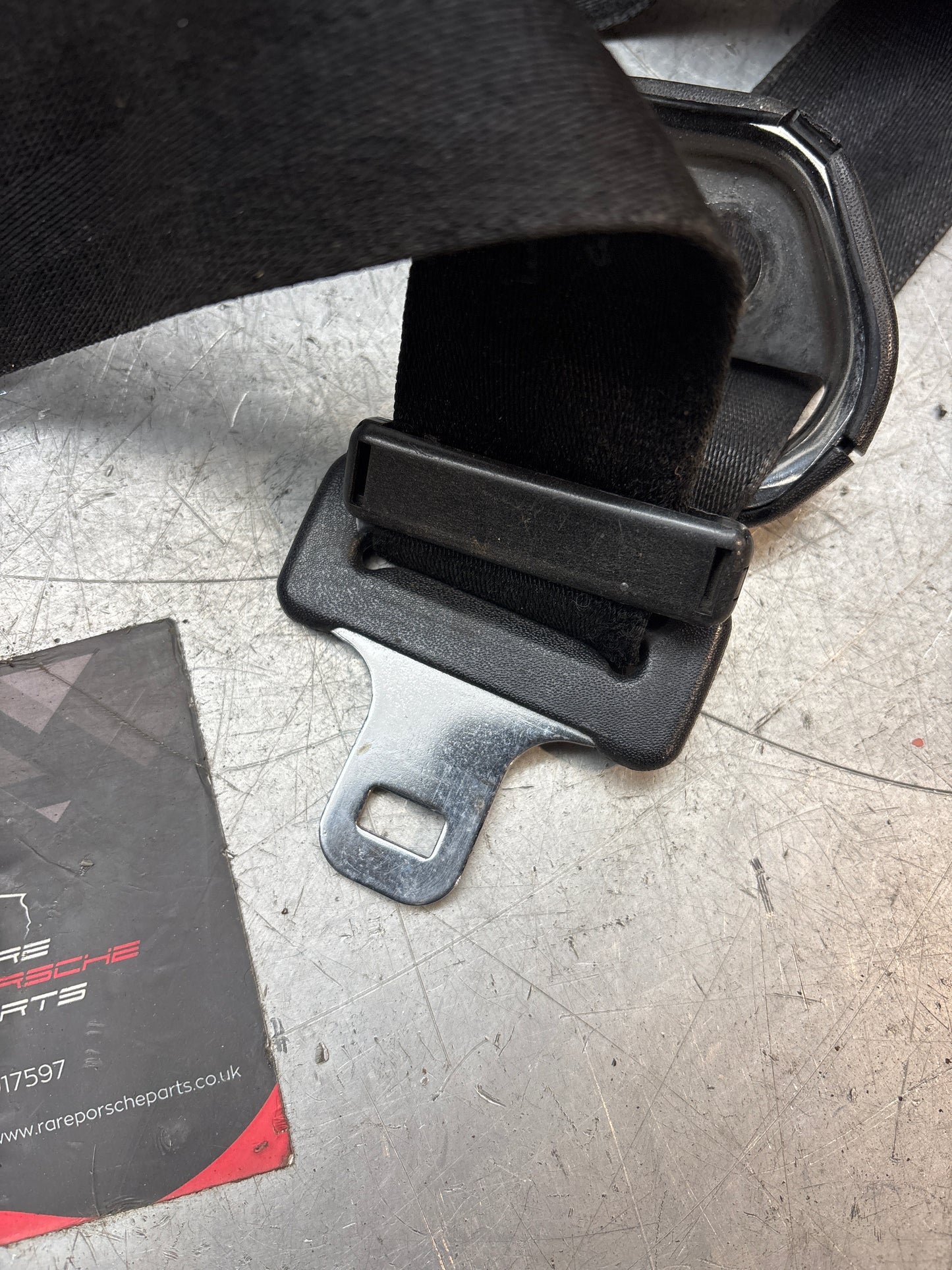 Porsche 924 944 right front seat belt, used 477857706E