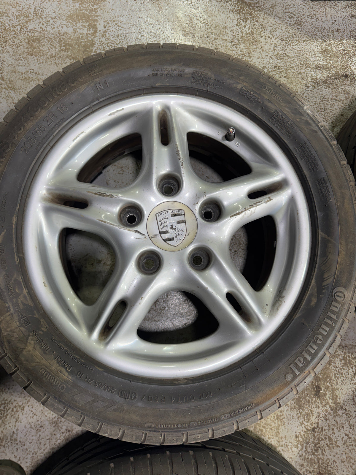 Porsche Boxster 16" 5 Twin Spoke Alloy Wheels 6&7J -99636211200 9963621120- Used