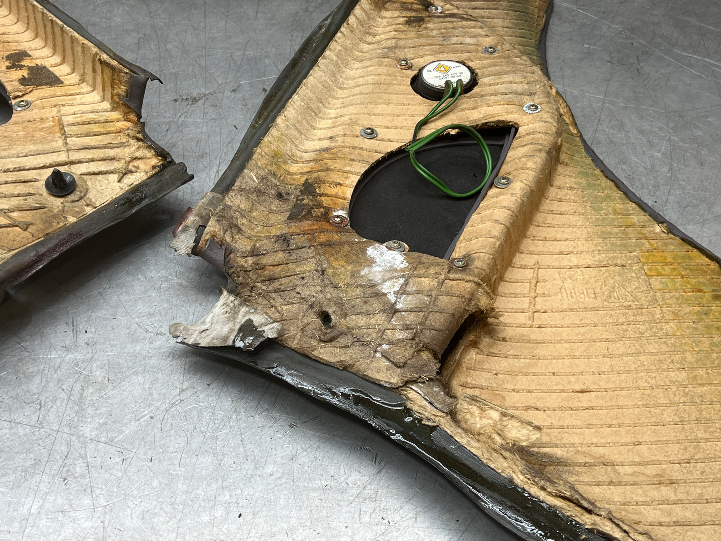 Porsche 944 Turbo S2 grey rear interior C Post trims/cards with M490 sound package, used spare or repairs 94455502113 / 94455502213