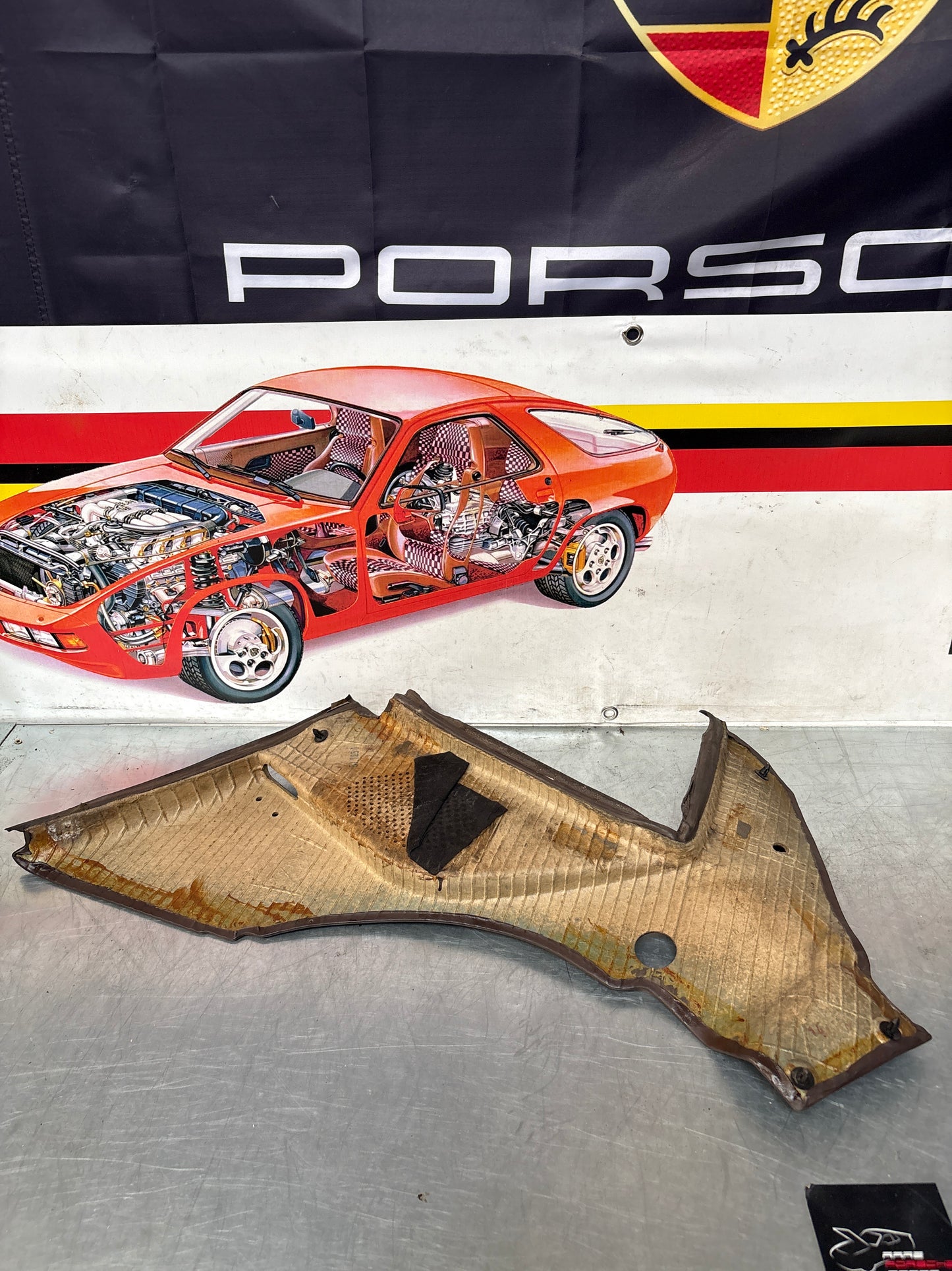 Porsche 944 924 brown left rear interior C Post trim /card . Quarter panel trim used, 94455502101