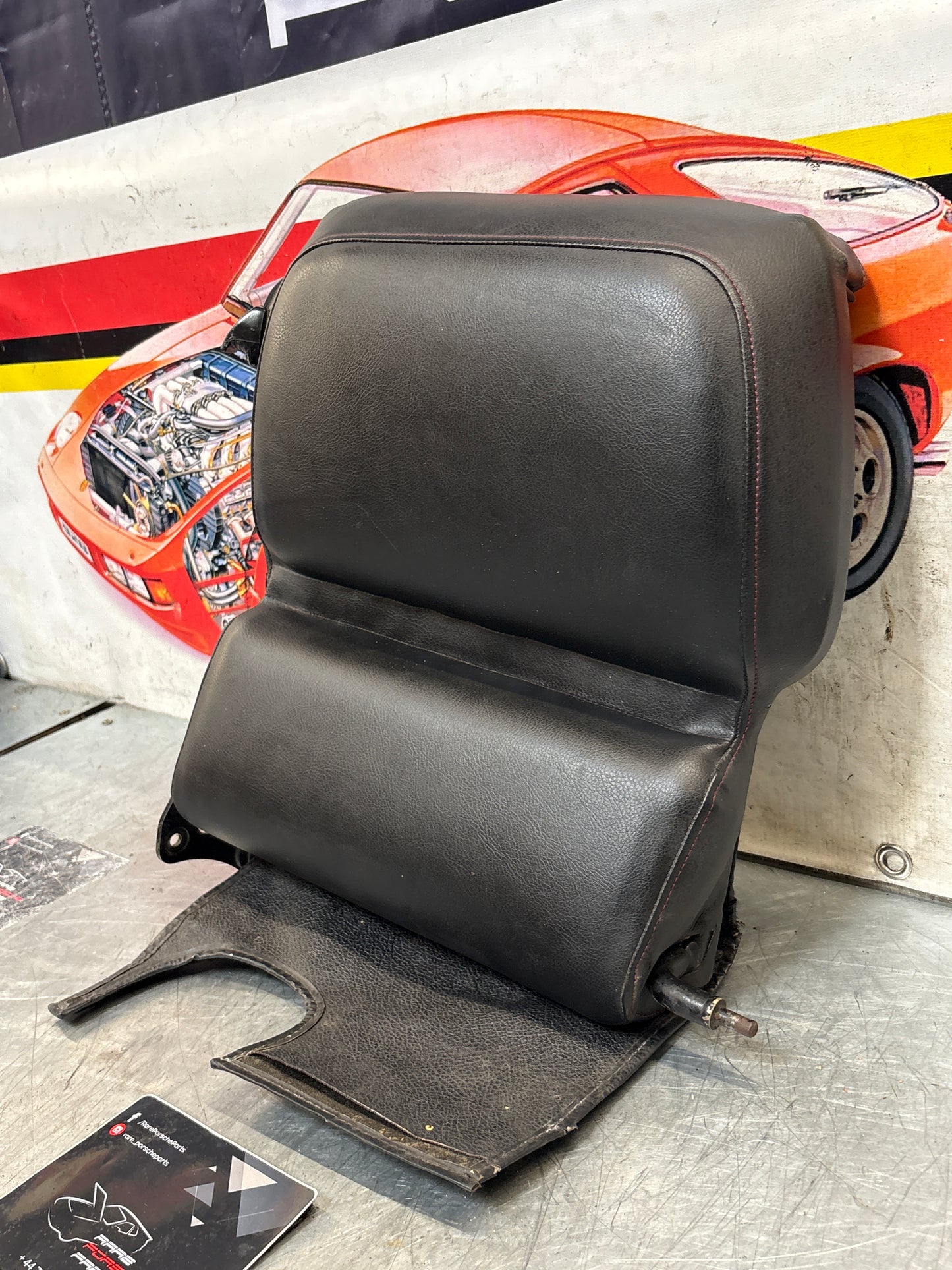 Porsche 928 rear right seat backrest, black, leather used 92852203852