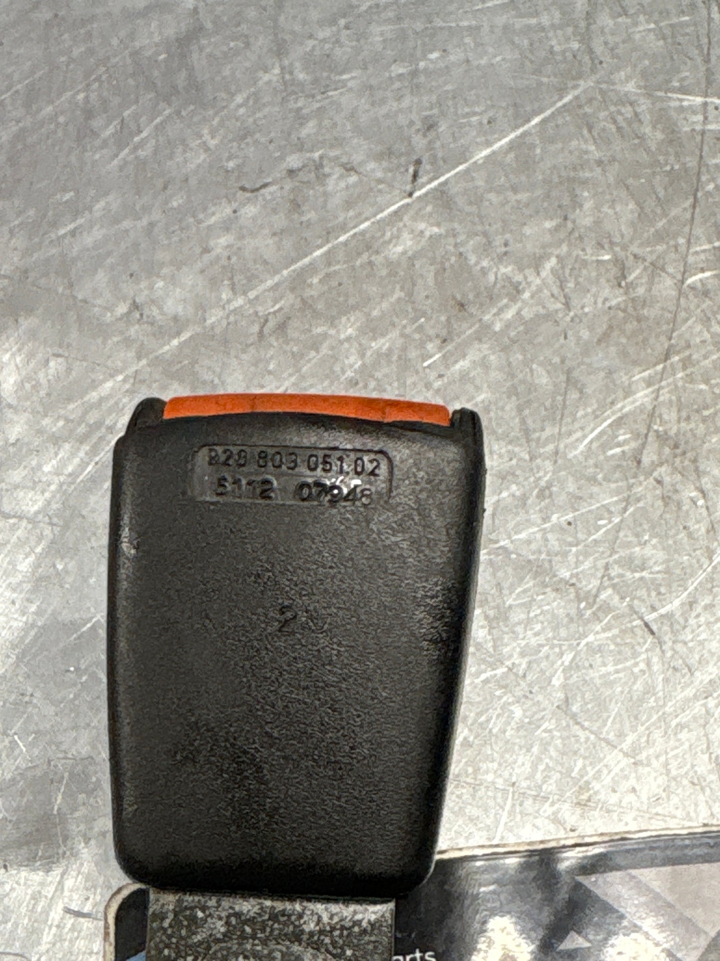 Porsche 928 rear seatbelt anchor clasp retainer, buckle, used 92880305102