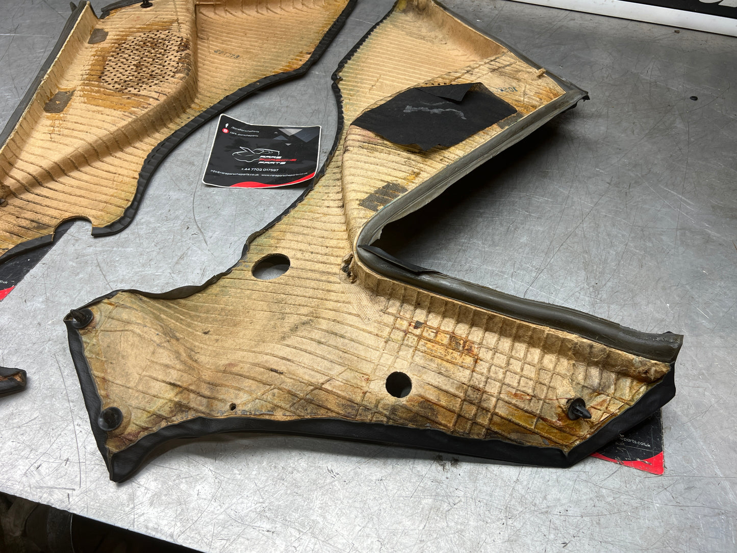 Porsche 944 black rear interior C Post trims/cards. Quarter panel trim used 944555021 944555022