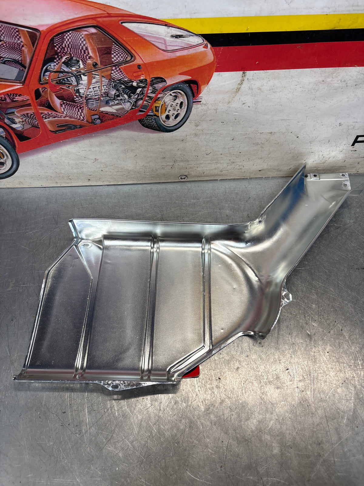 Porsche 928 S / S4 rear heat shield protection plate, refurbished 92850493204