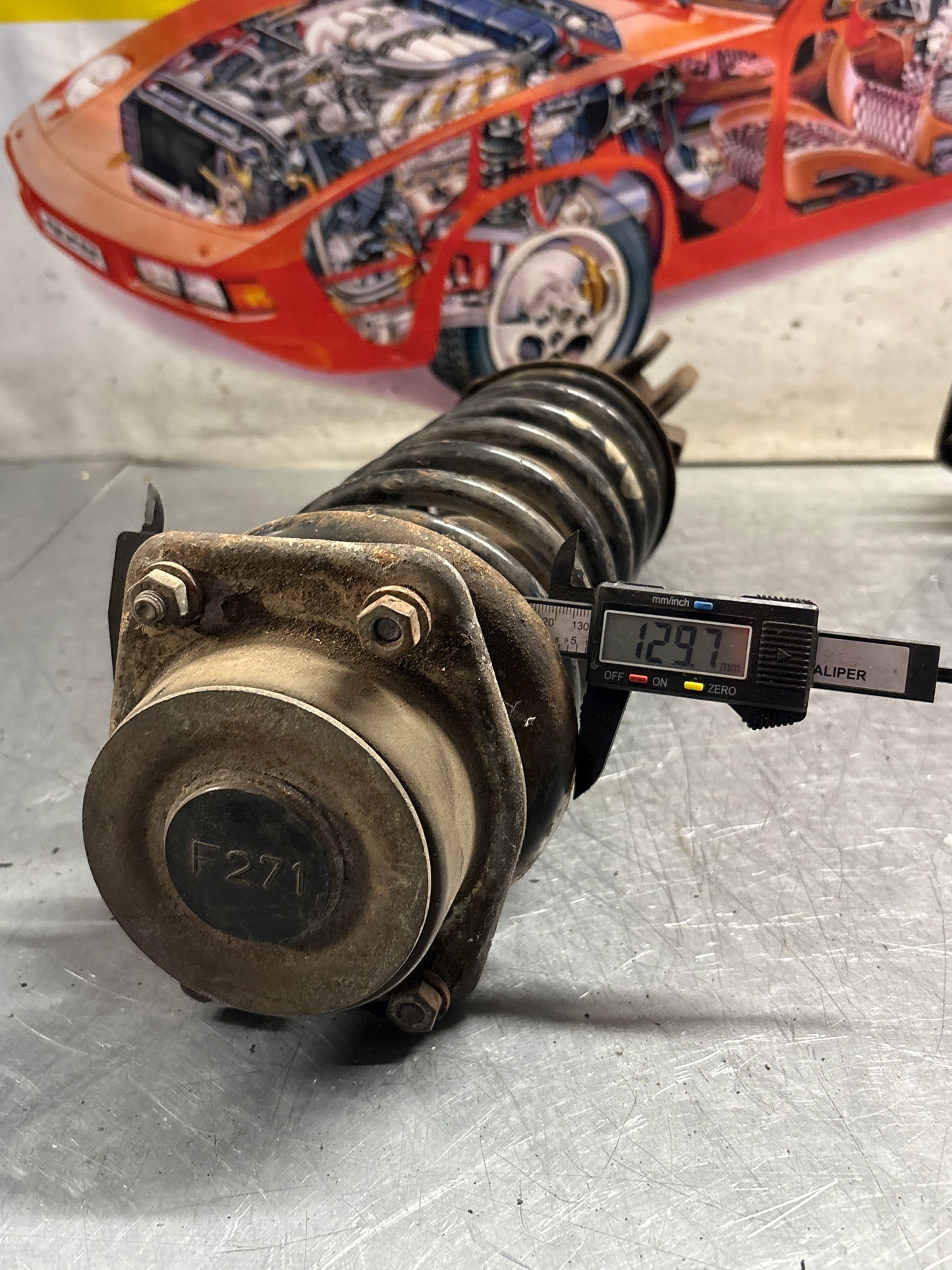 Porsche 944 Turbo front left shock absorber, used 95134303105