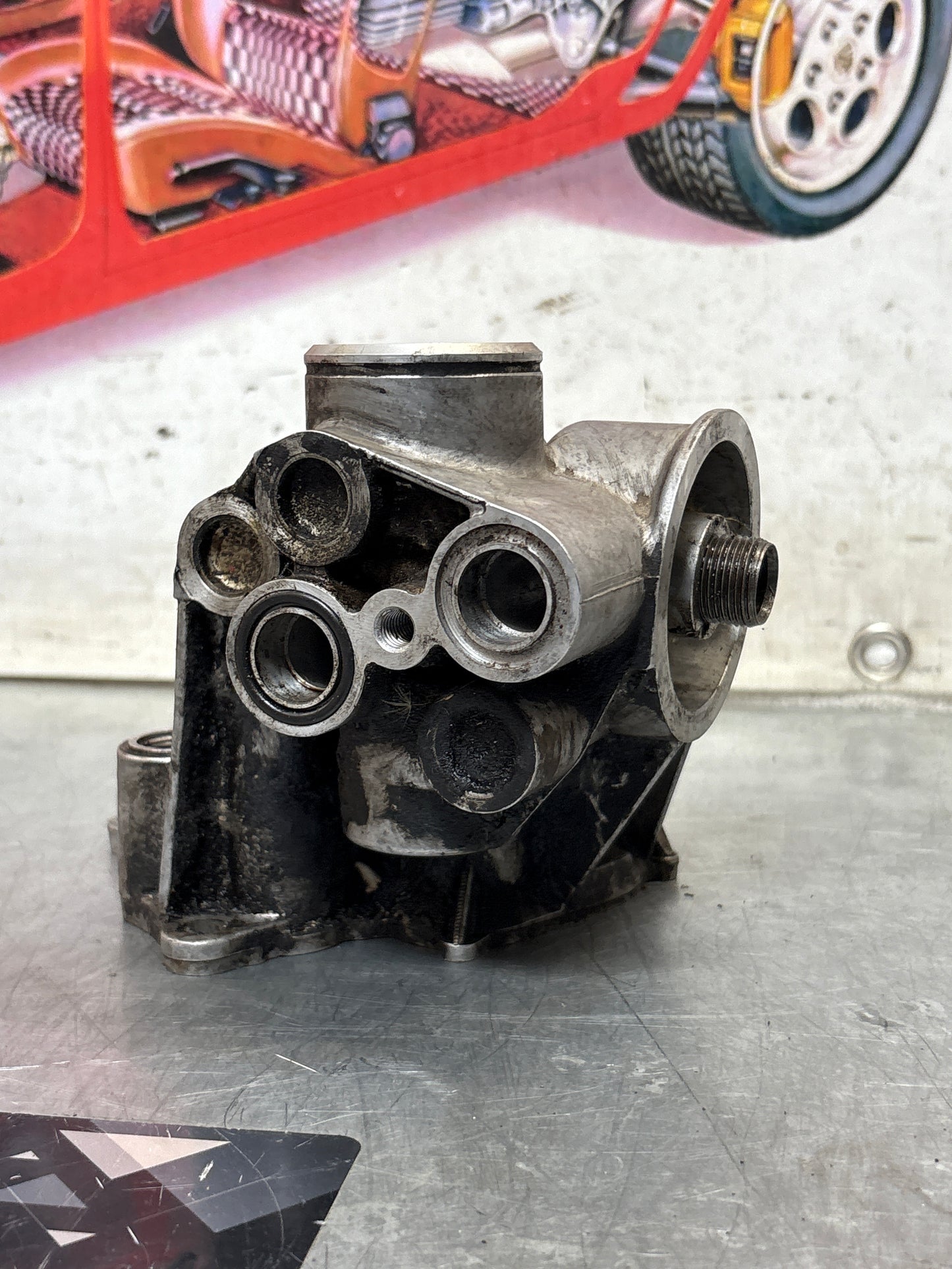 Porsche 944 S2 Oil Filter Housing, used 9441071560R