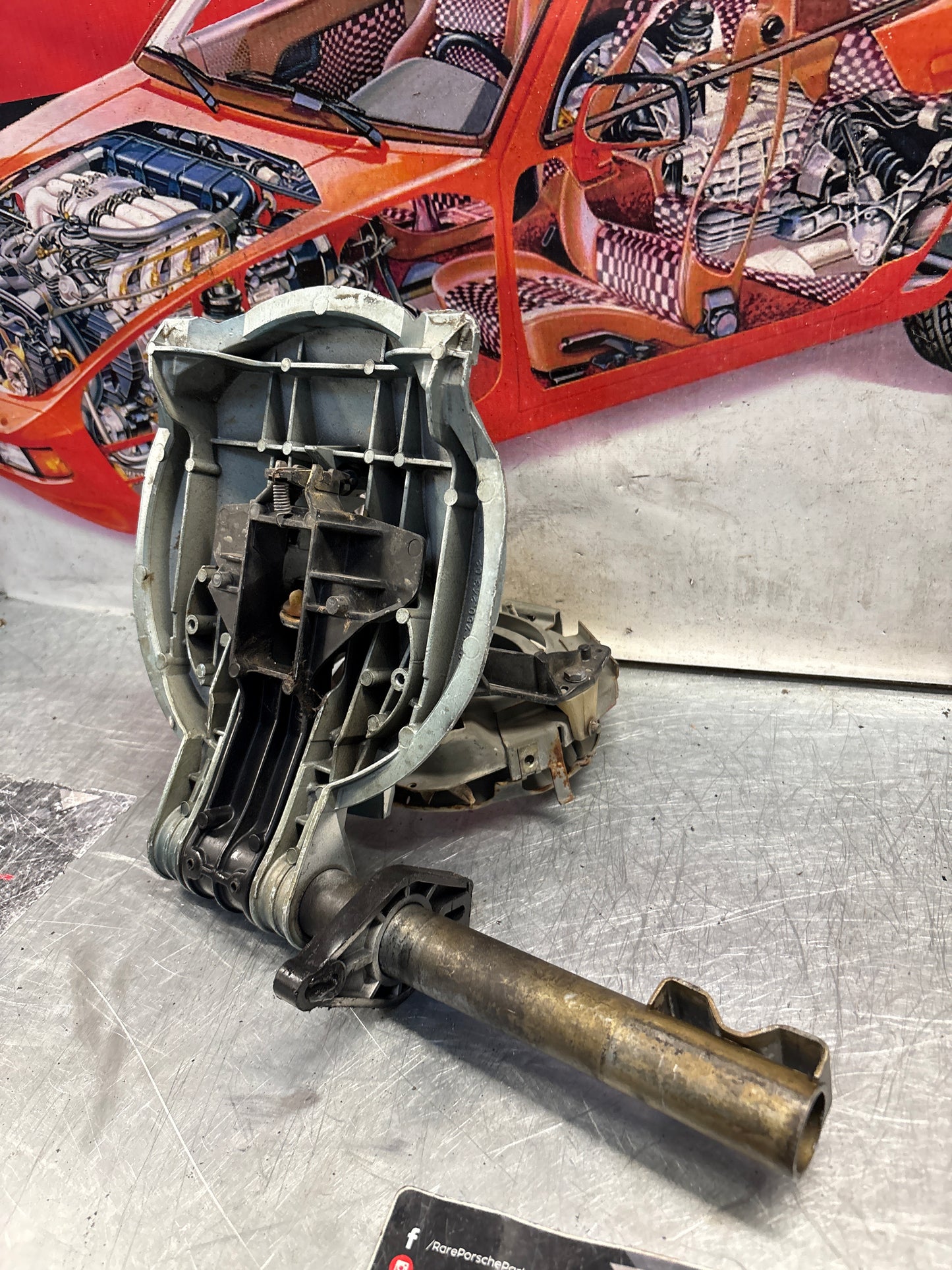 Porsche 928 right headlight swivel frame 92875024902 92875024302 used