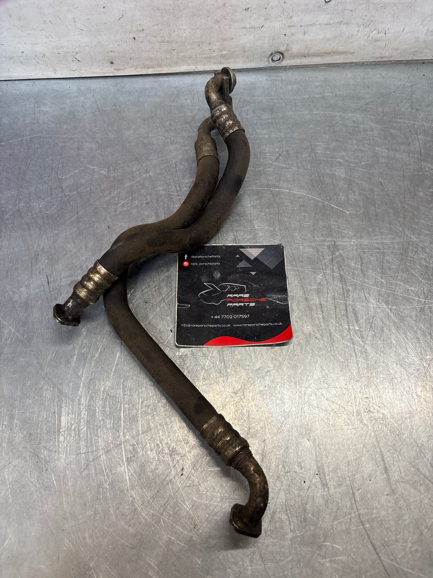 Porsche 944S2 / 968 engine oil cooler pipes, used 94420701104