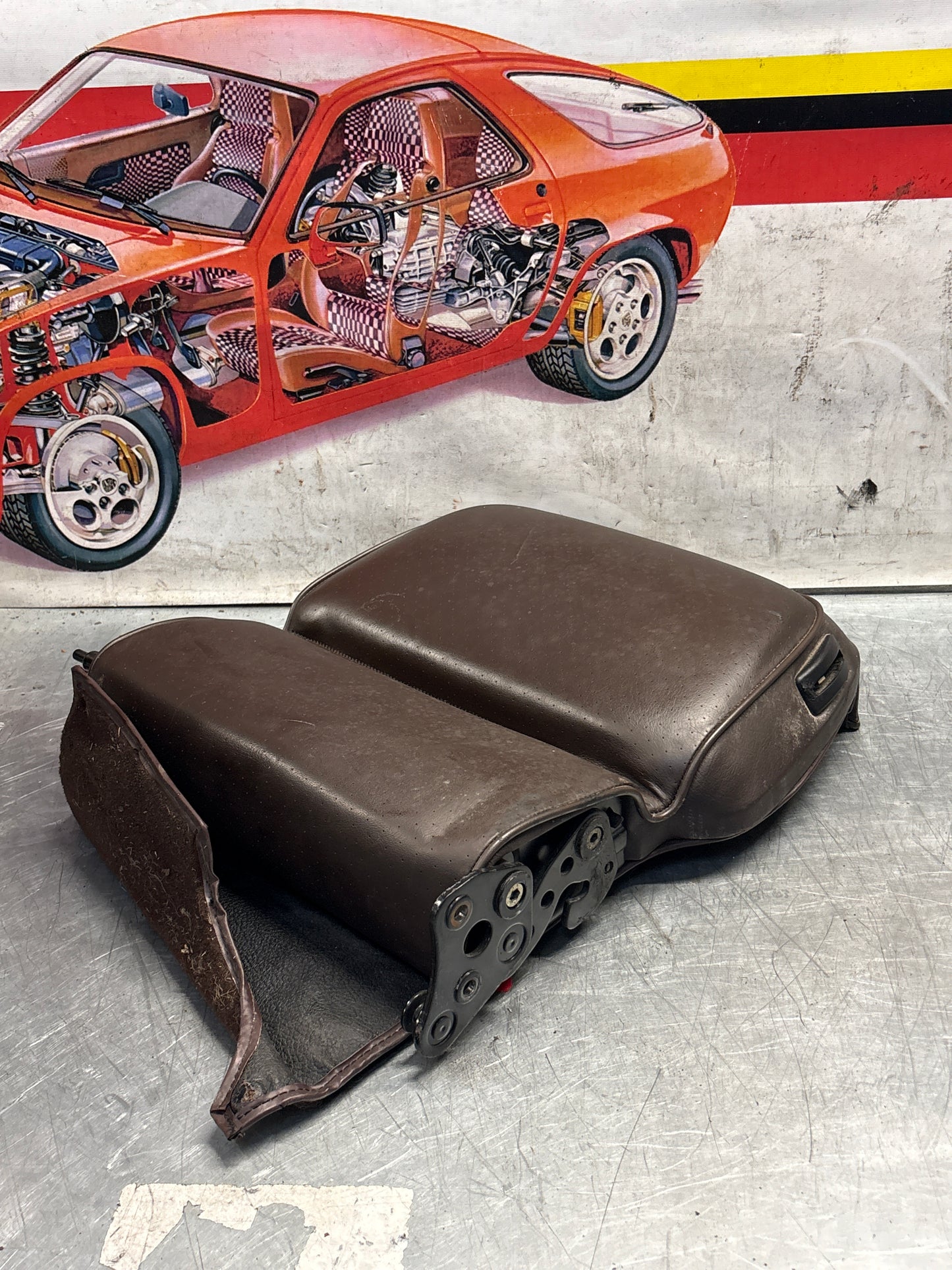 Porsche 928 rear seat backrest, brown, used 92852203752