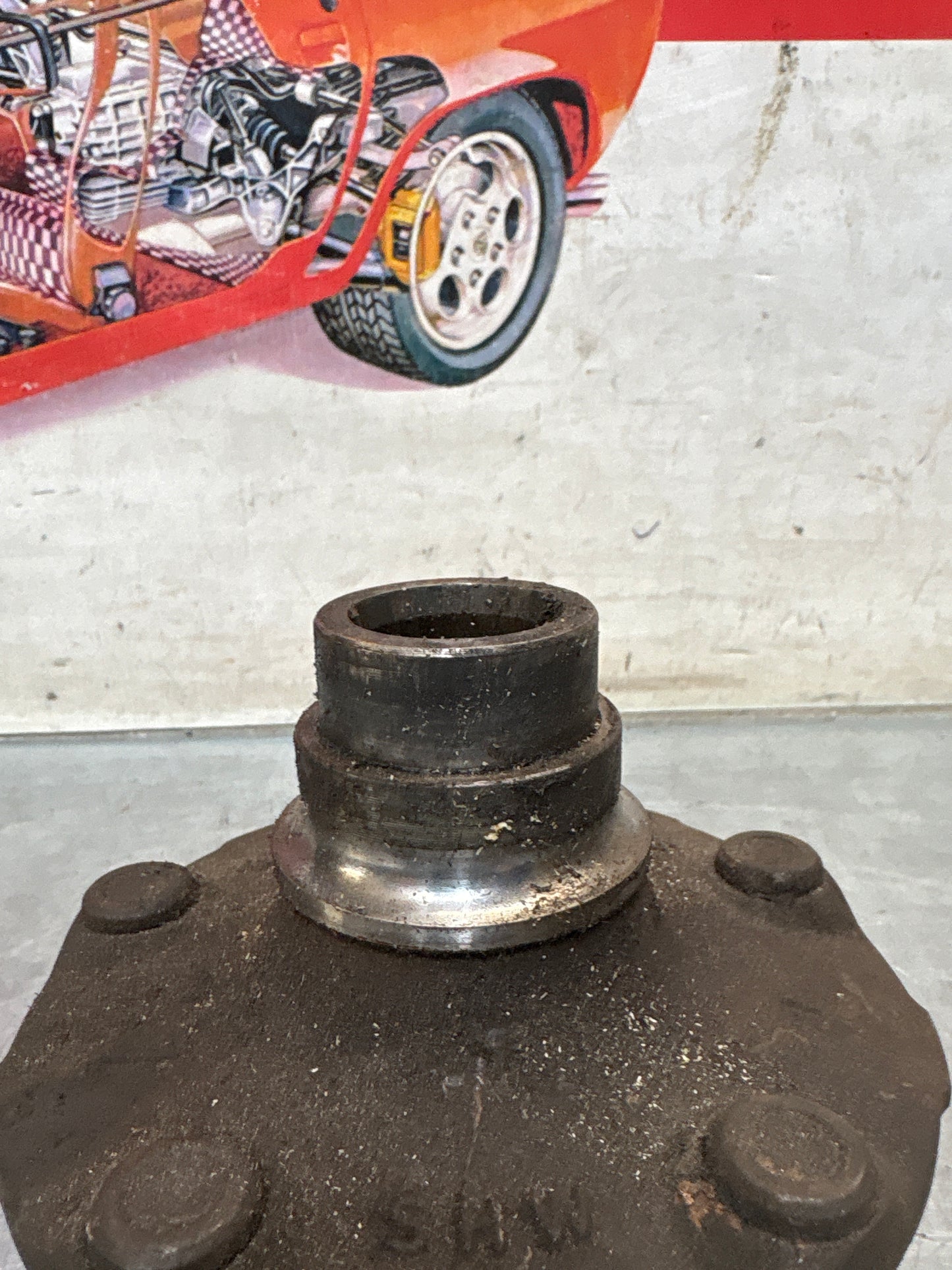 Porsche 928 rear wheel hub, 92833106507, used with long stud bolt