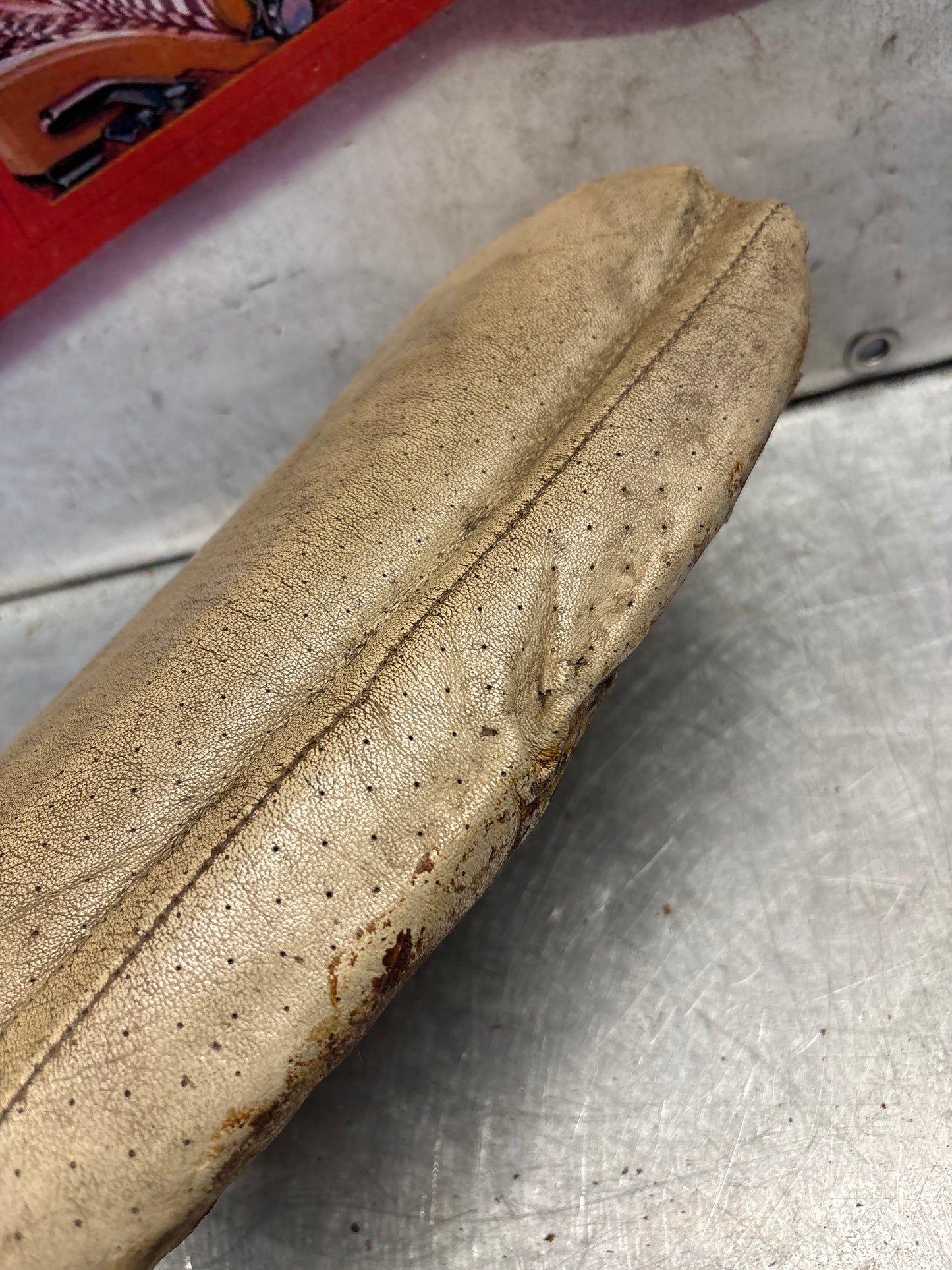 Porsche 928 rear right seat centre cushion, leather, beige, used 92852208851