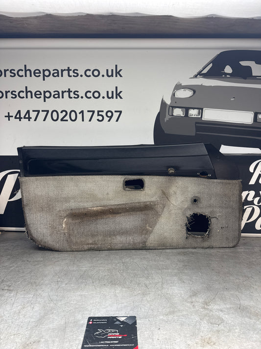Porsche 924 LHD Left Black Door card. Manual window type (non electric) Fibreglass repaired. 477867012