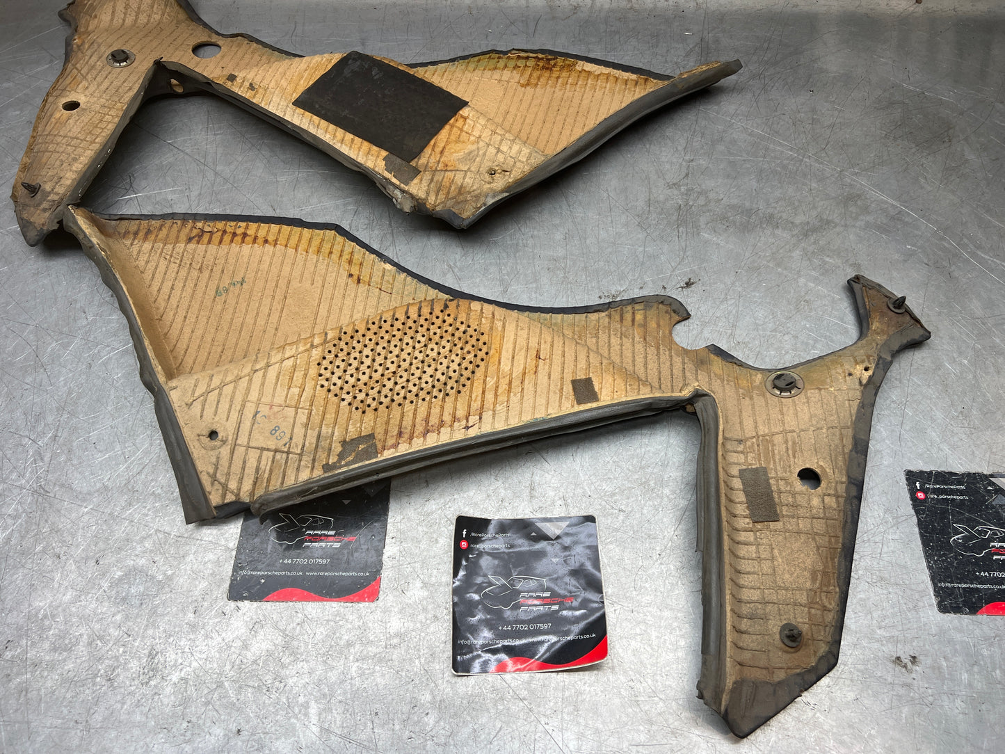 Porsche 944 blue rear interior C Post trims/cards. Quarter panel trim used really good condition 944555021 944555022