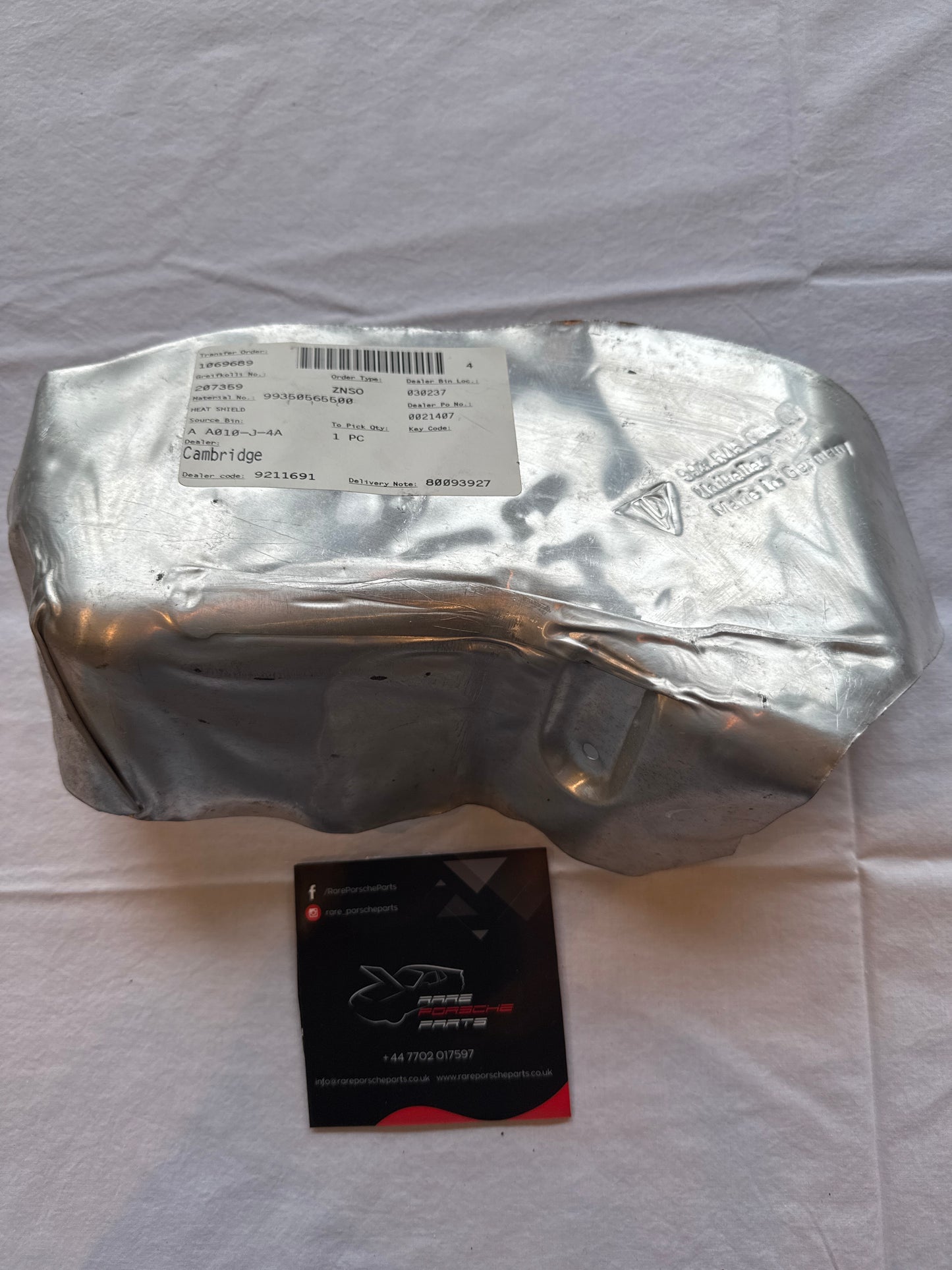 Porsche 993 heath shield 99350565500 NOS