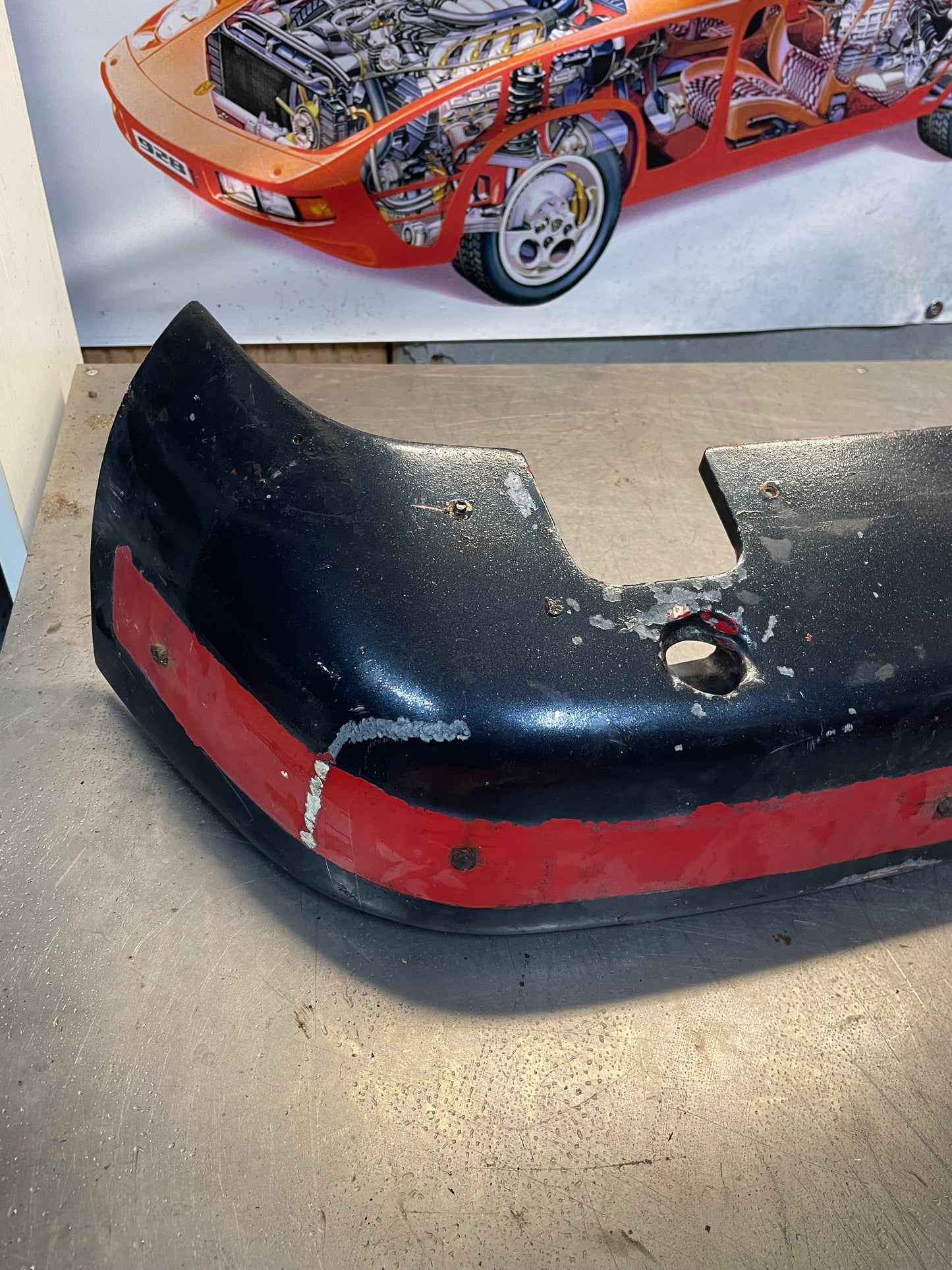 Porsche 924/924S rear bumper, used 477807313