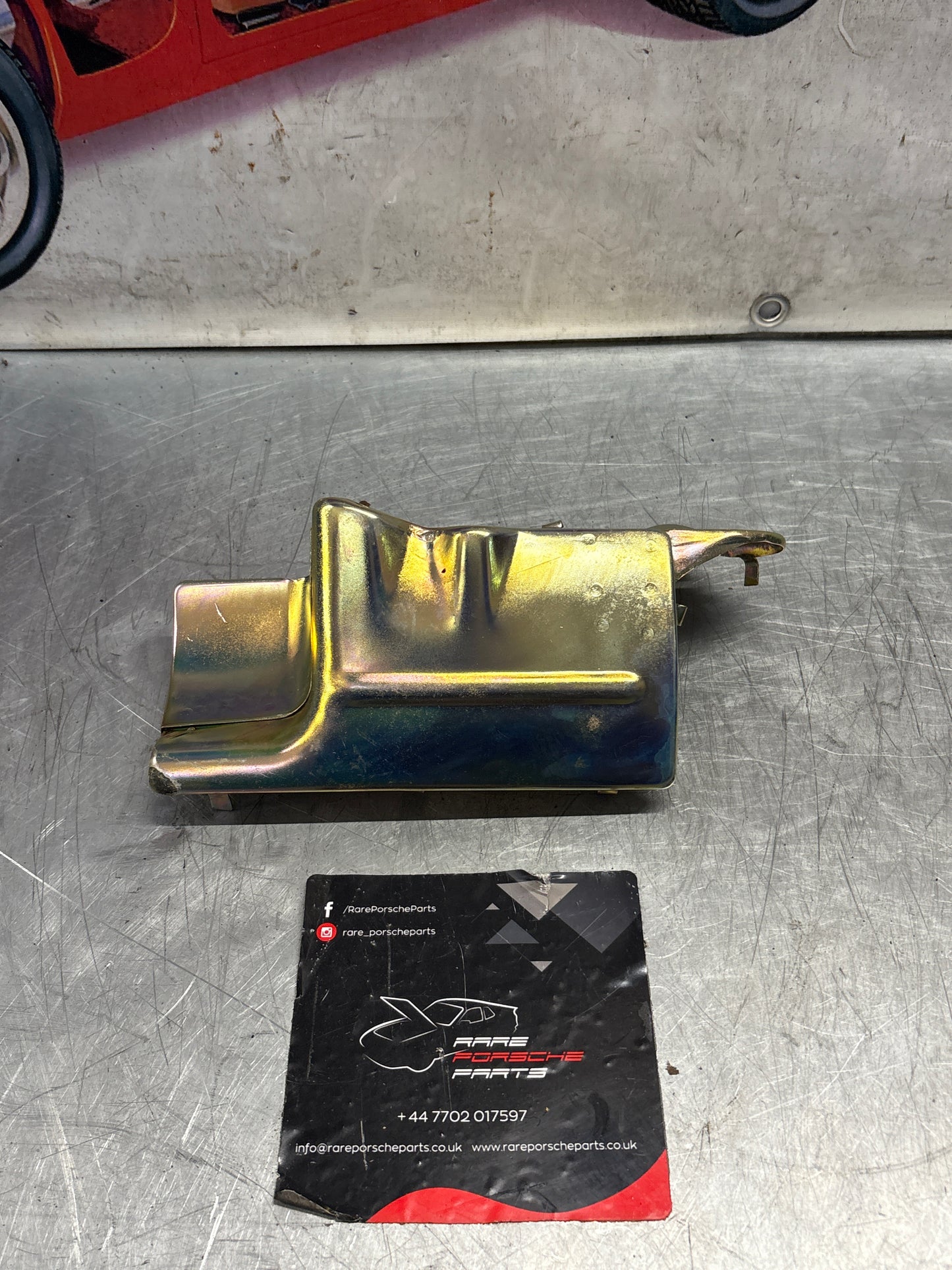 Porsche 928 engine mount heat shield protector plate, refurbished 92837505501