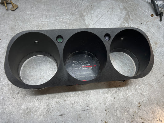 Porsche 924  dash binnacle dial panel speedo surround 477857283 black, with high beam hole, used