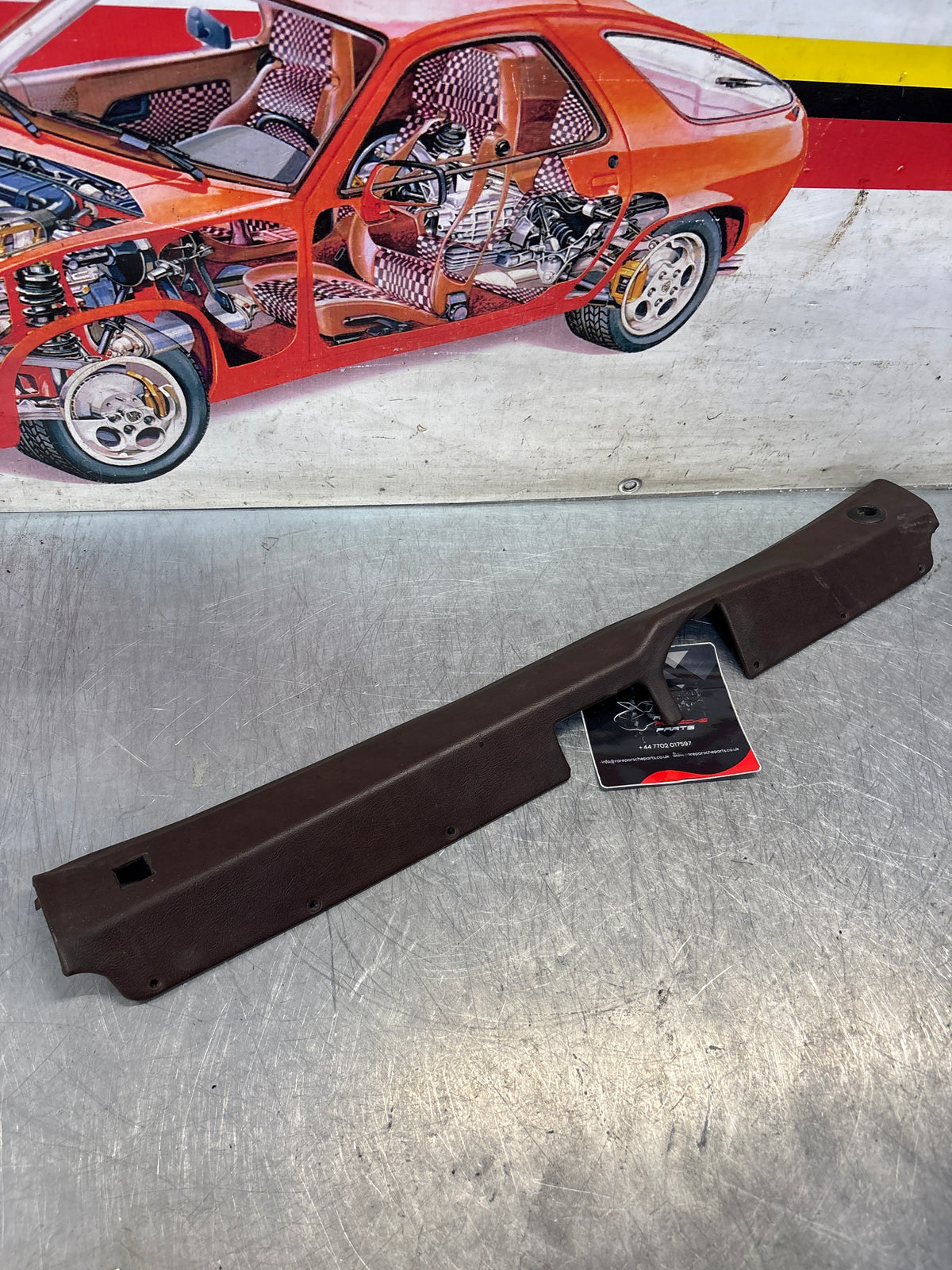 Porsche 928 tailgate interior trim, used, brown 92855504705