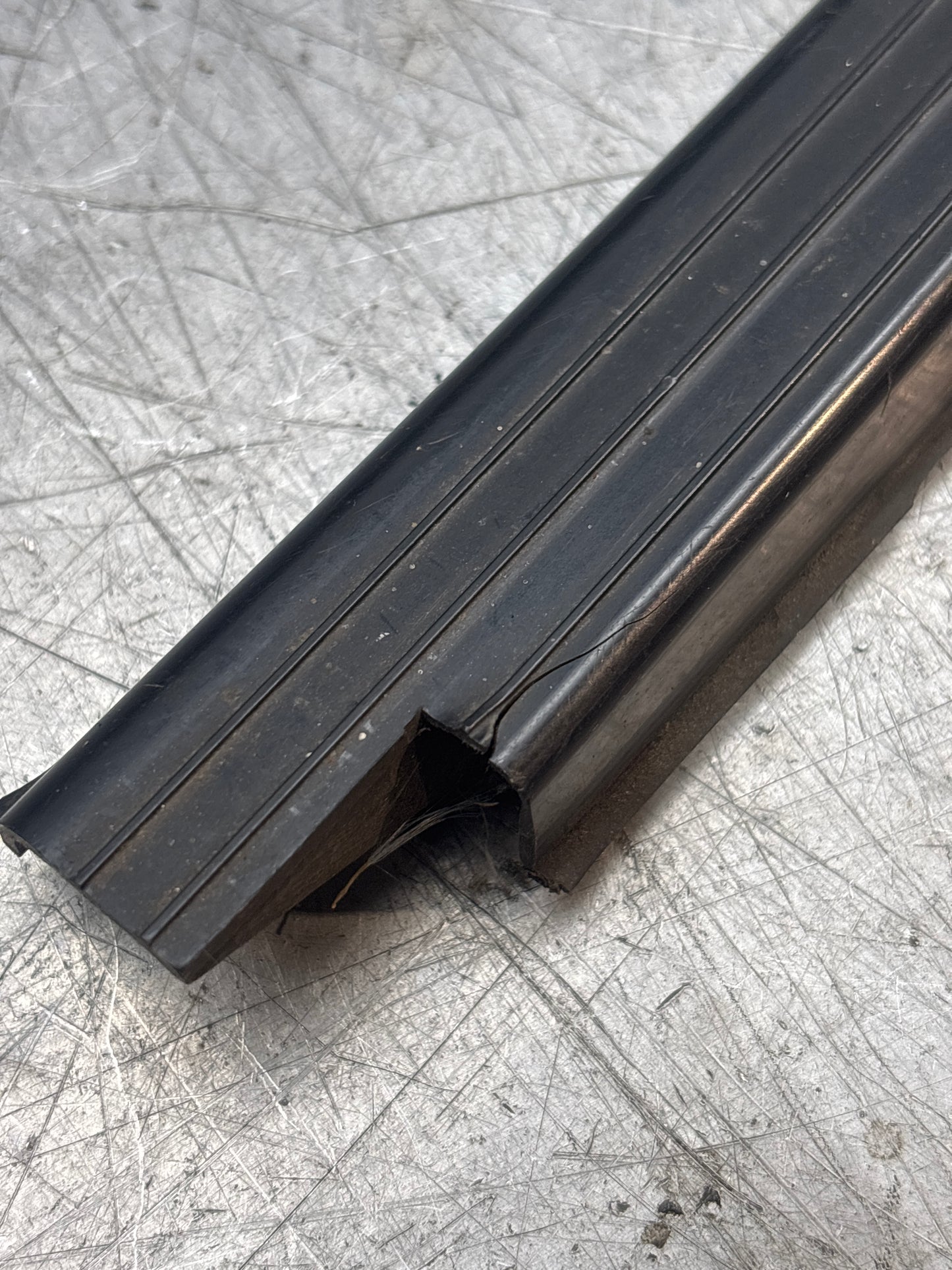 Porsche early 924/944 left sill trim, used 477853657A