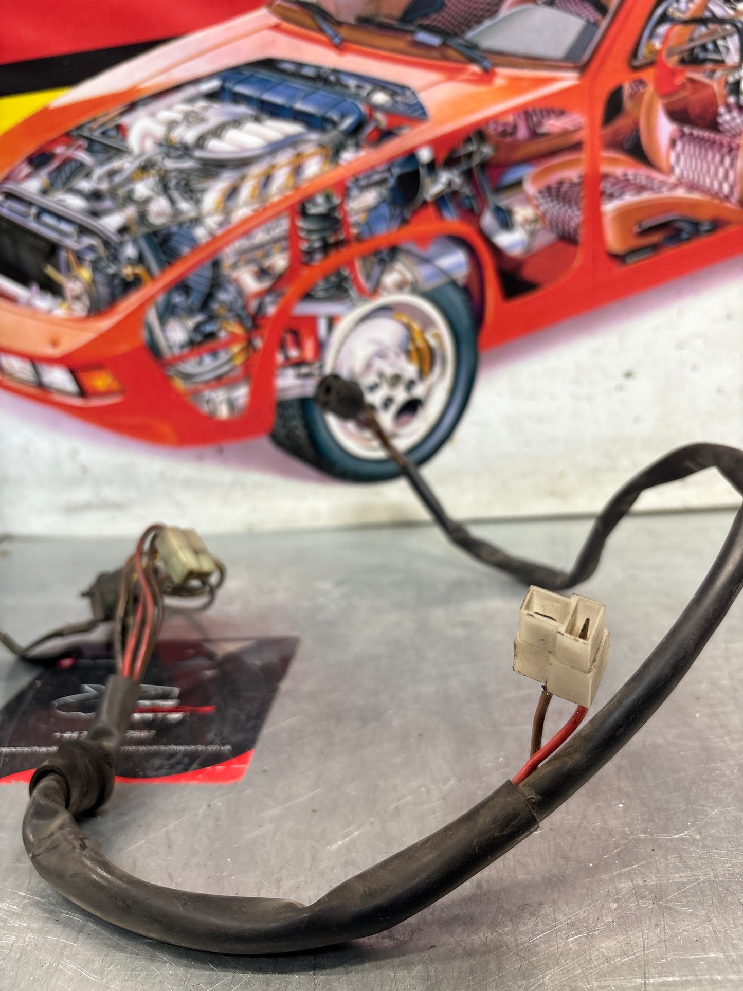 Porsche 924 944 fan motor resistor with wiring loom complete, 477959535 477971281 used