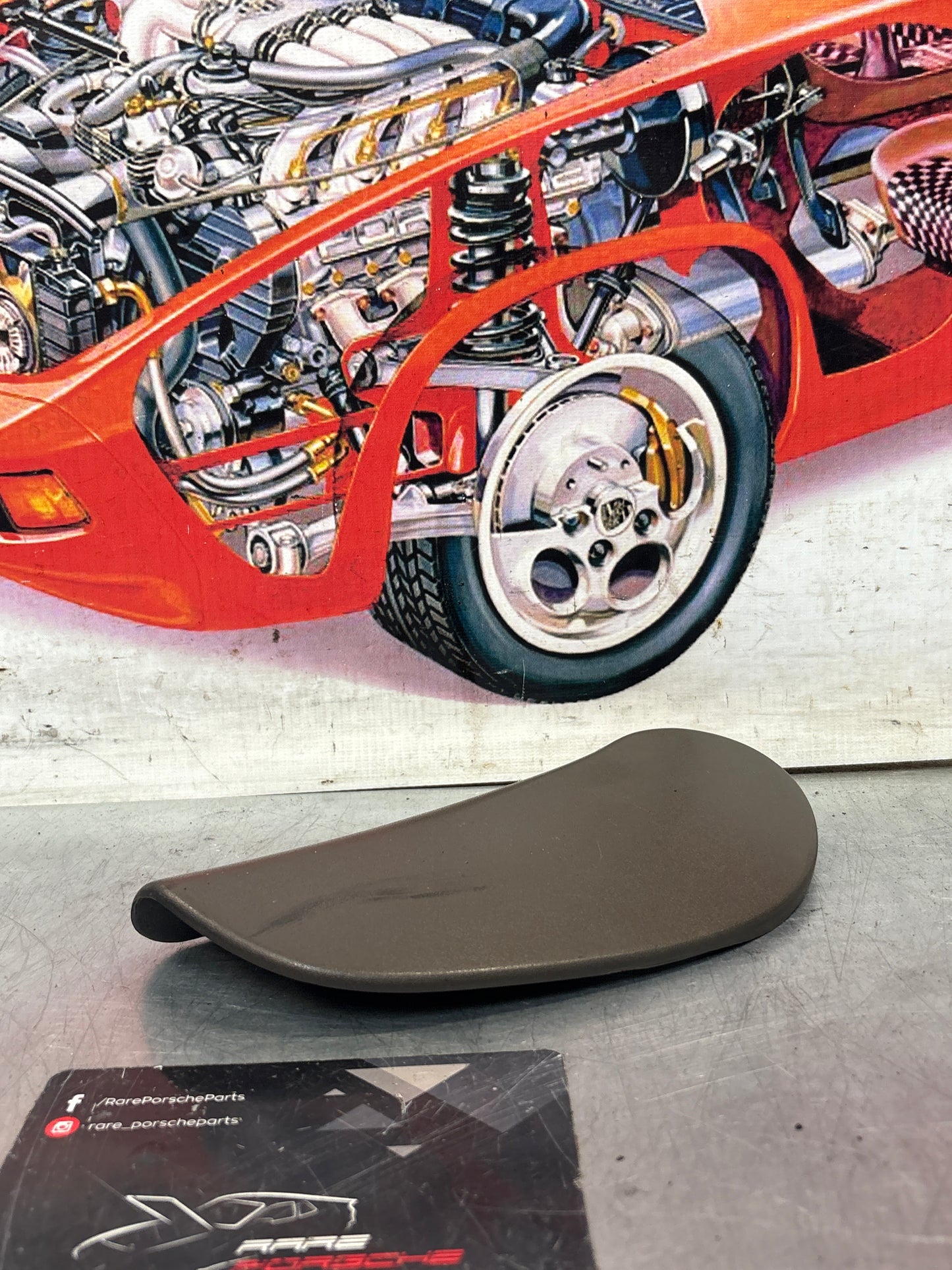 Porsche 928 seat hinge cover grey, left used 92852114702