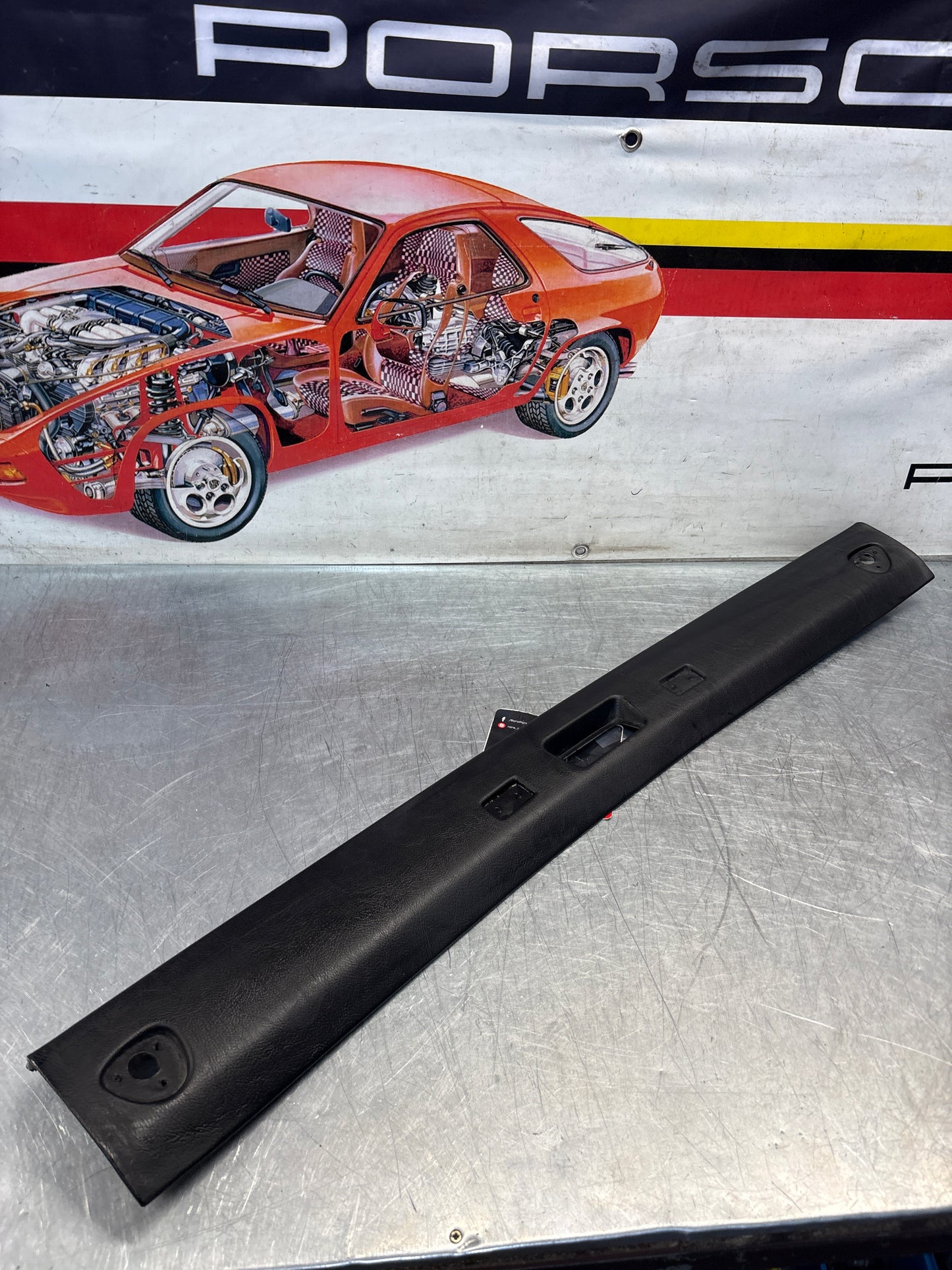 Porsche 944 / 968 front windshield panel trim, used, black 94455503700