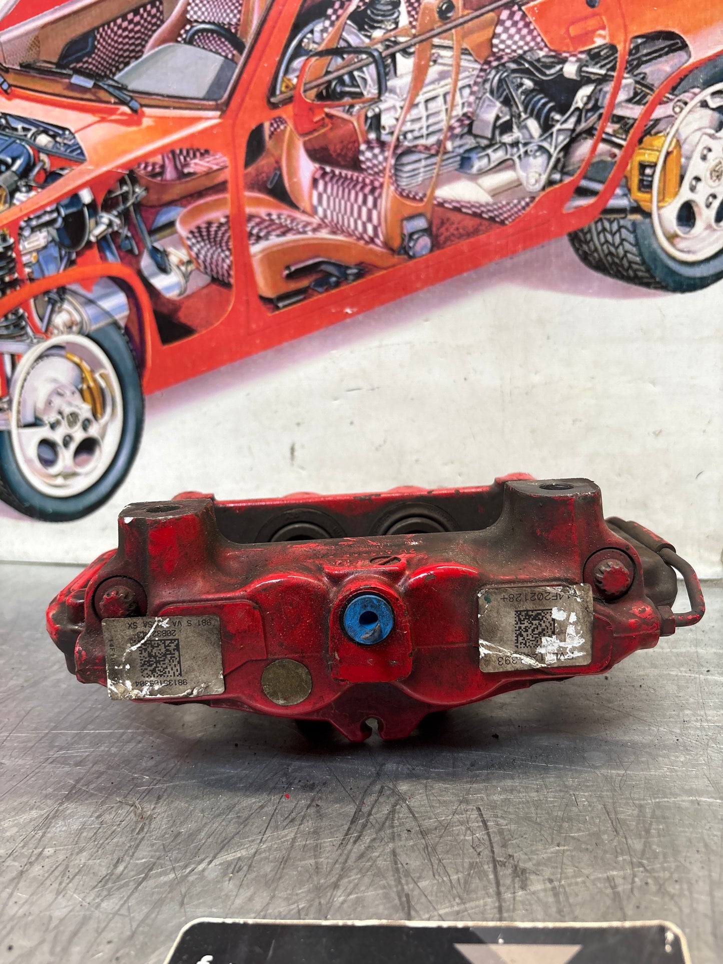 Porsche 911 997 Carrera / 981 Cayman S front left brake caliper, used 997351421/422