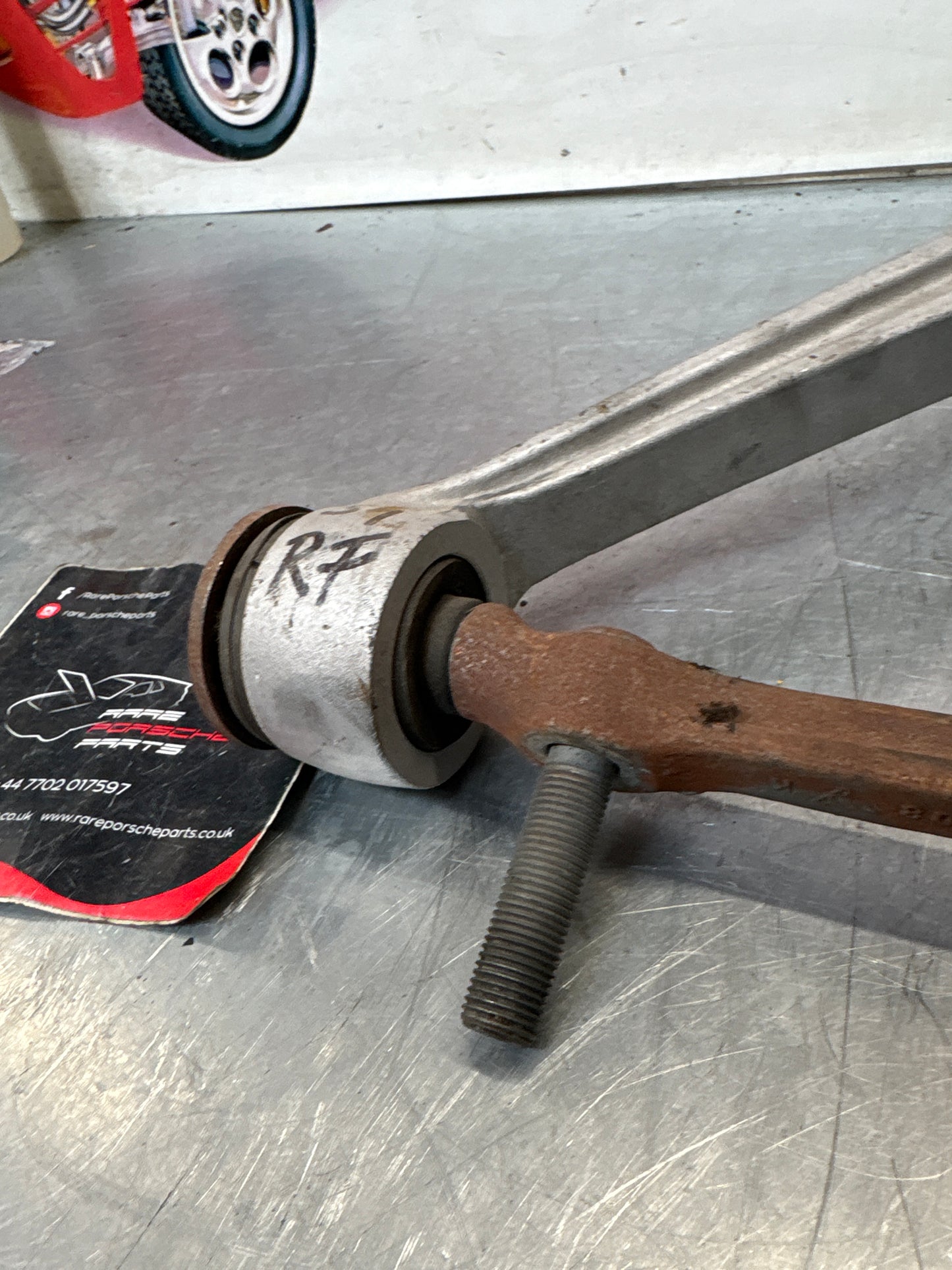 Porsche 928 front upper right control arm, used 92834145822