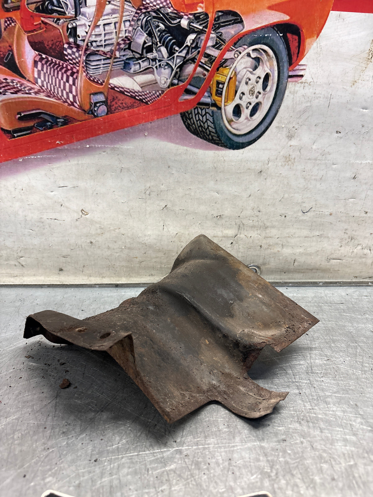 Porsche 914 front air cooling guide plate, used 021119358