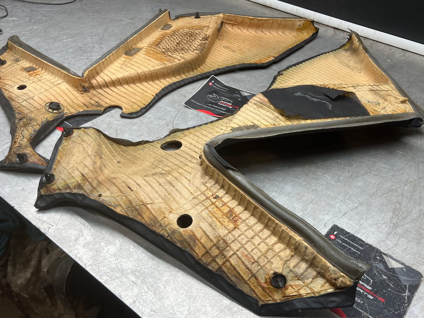 Porsche 944 black rear interior C Post trims/cards. Quarter panel trim used 944555021 944555022