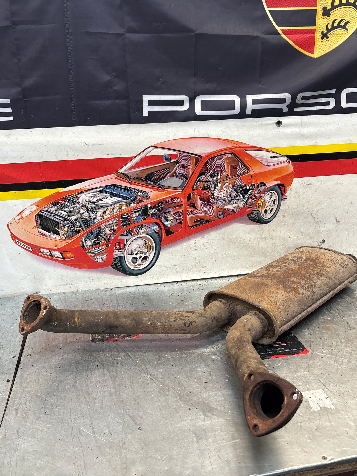 Porsche 928 front muffler, used