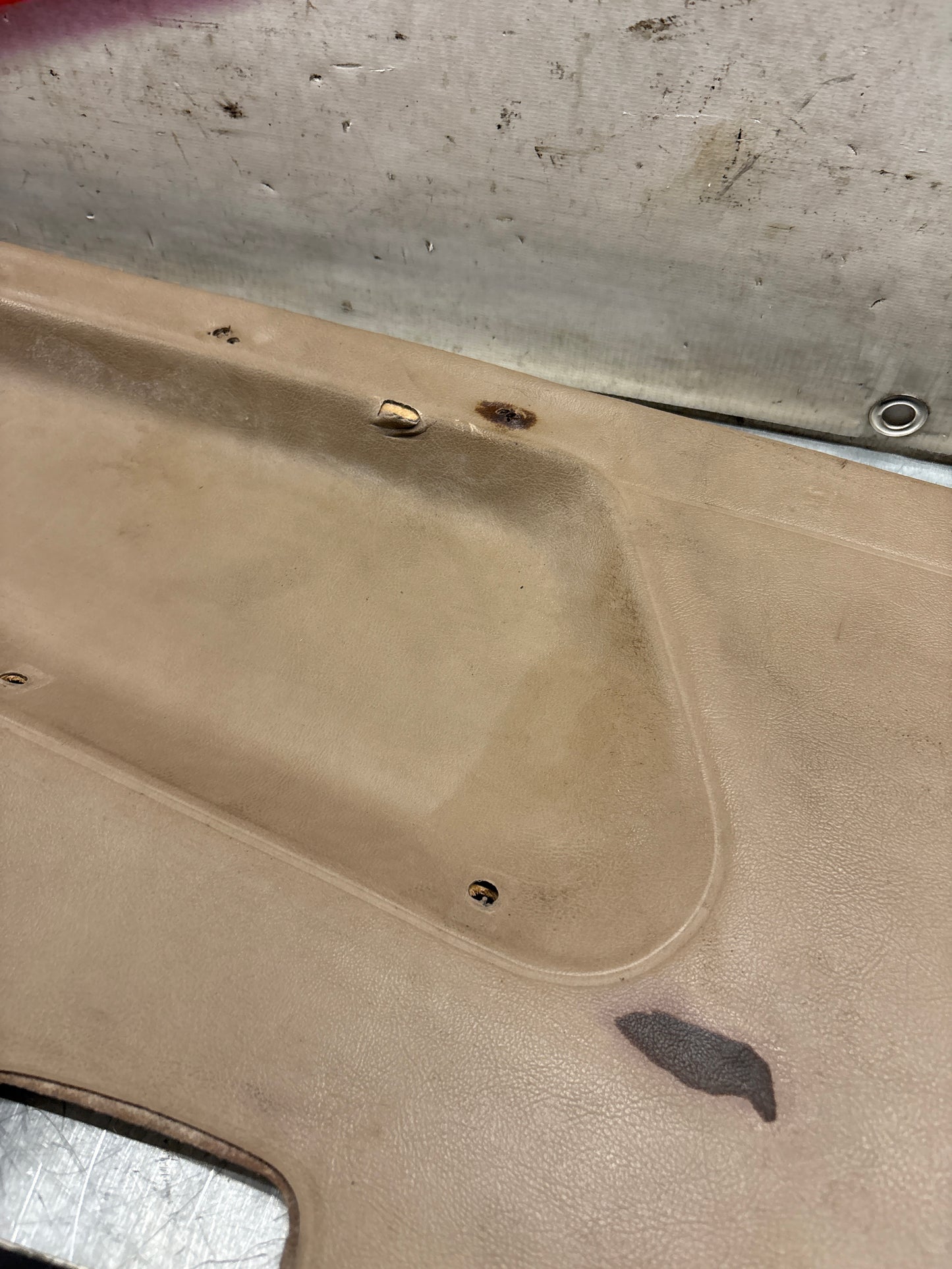 Porsche 924 brown/beige electric window door card, right, off side 477867012 used