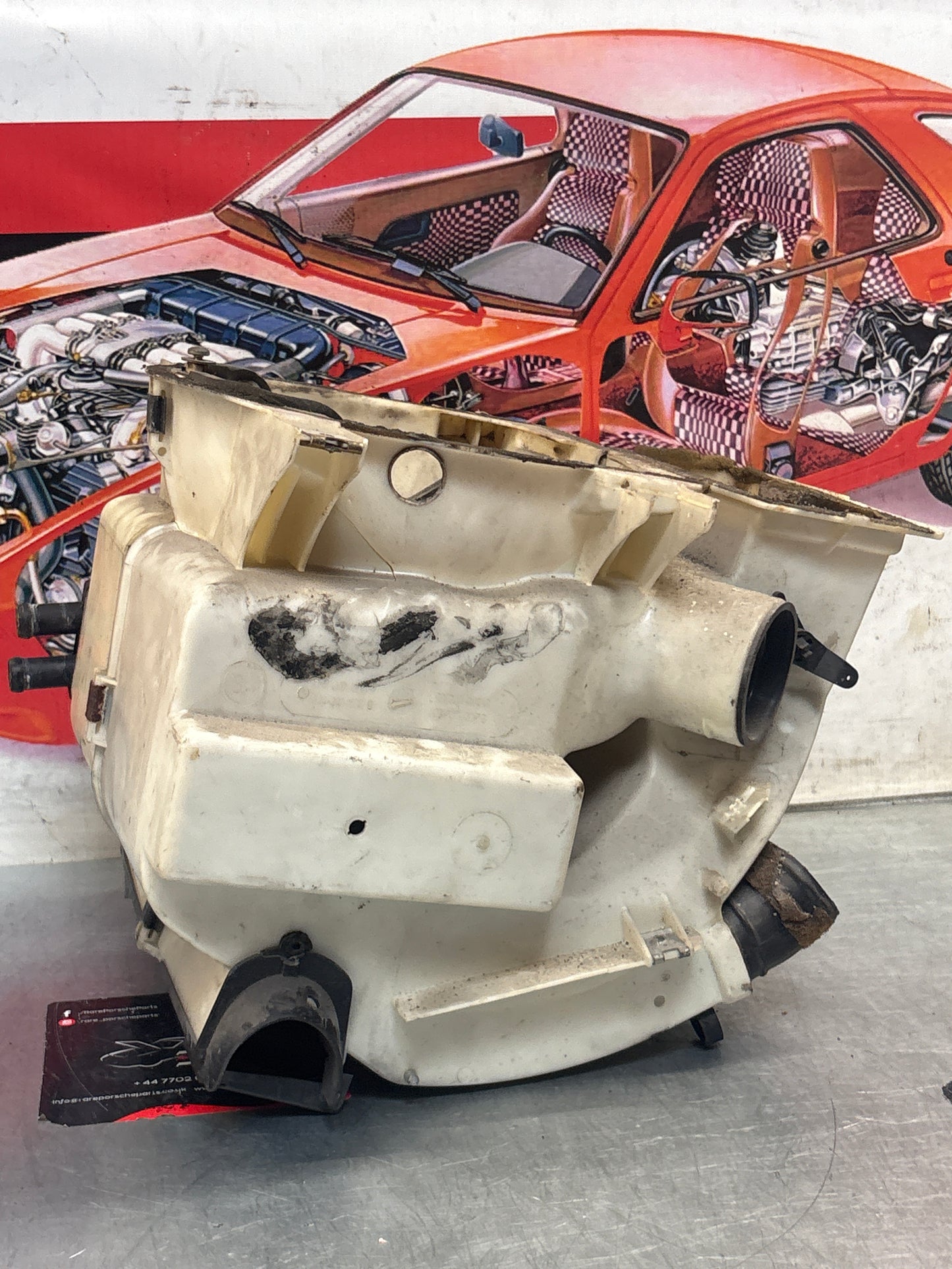 Porsche 924S heater box blower fan assembly, complete, used 811819096 / 321819095 / 321819087