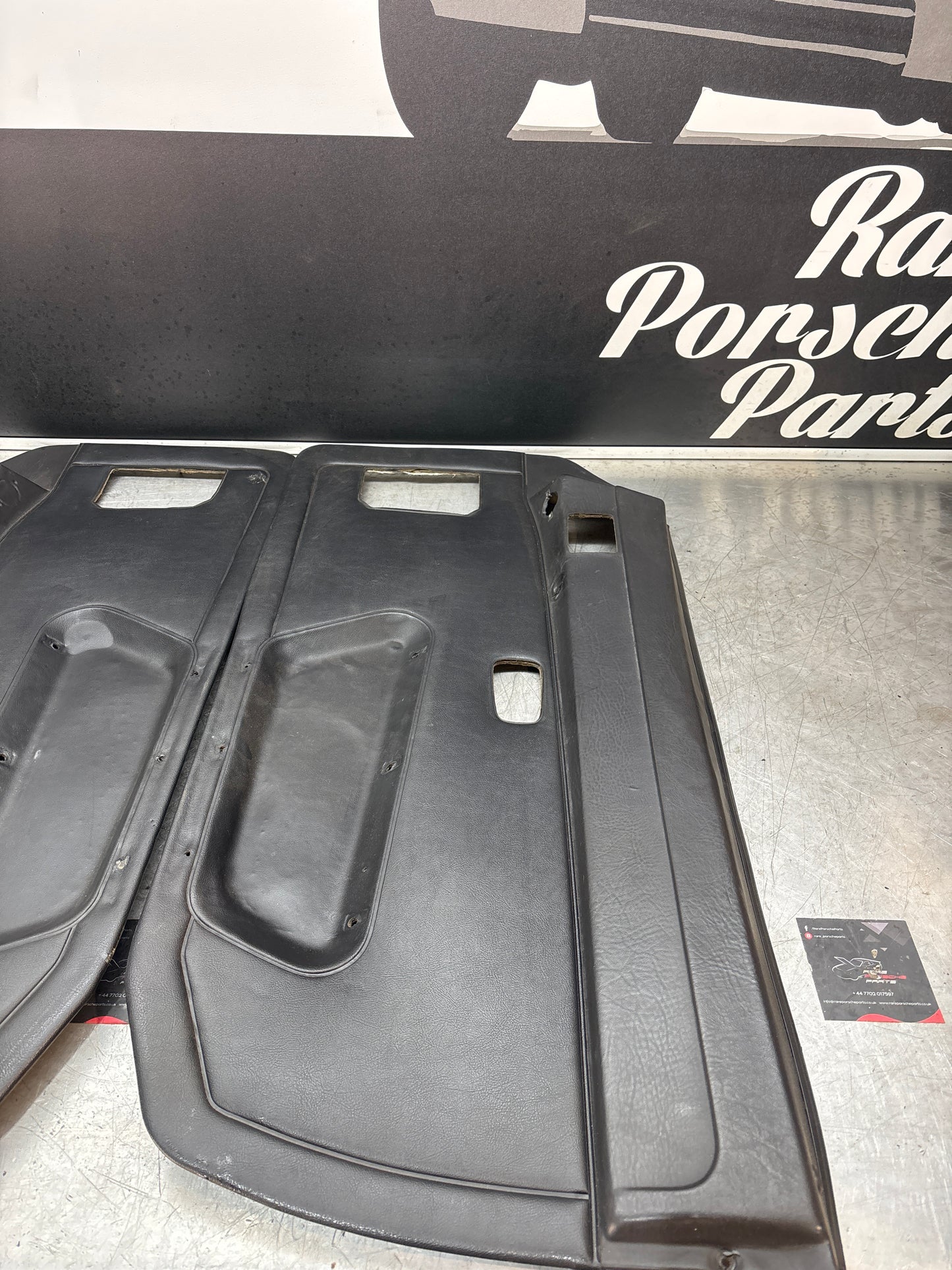 Porsche 924 944 -85.5 pair of Used RHD black door cards, 478867011 / 478867012