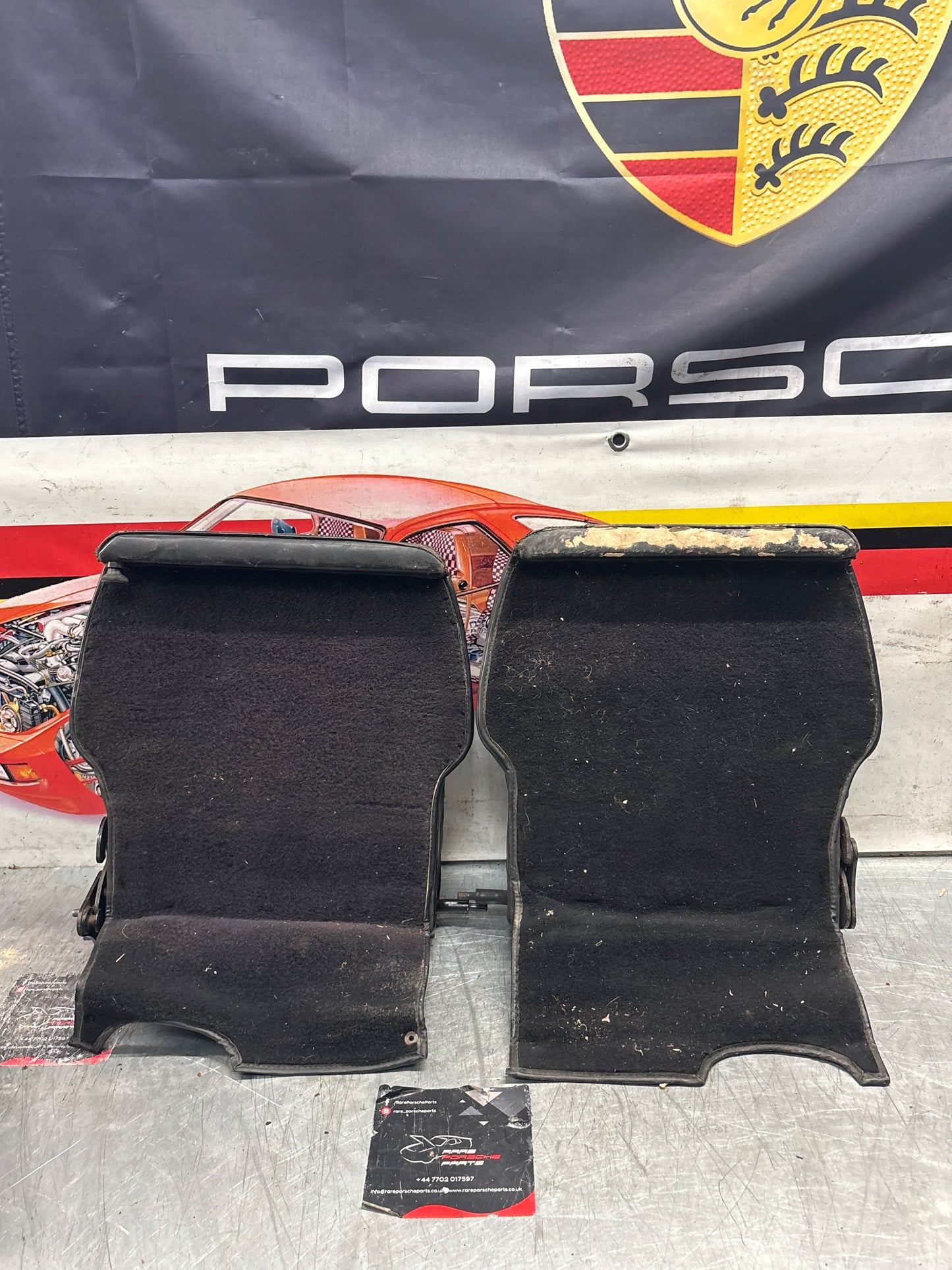 Porsche 928 black leather rear seat set, used