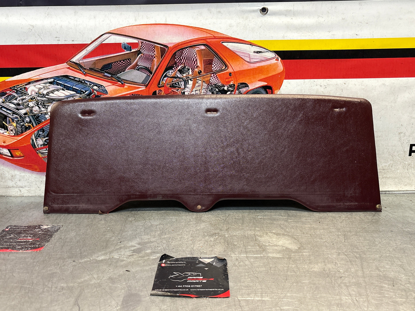 Porsche 928 sun roof headliner trim, burgundy, used 92856406950LG7