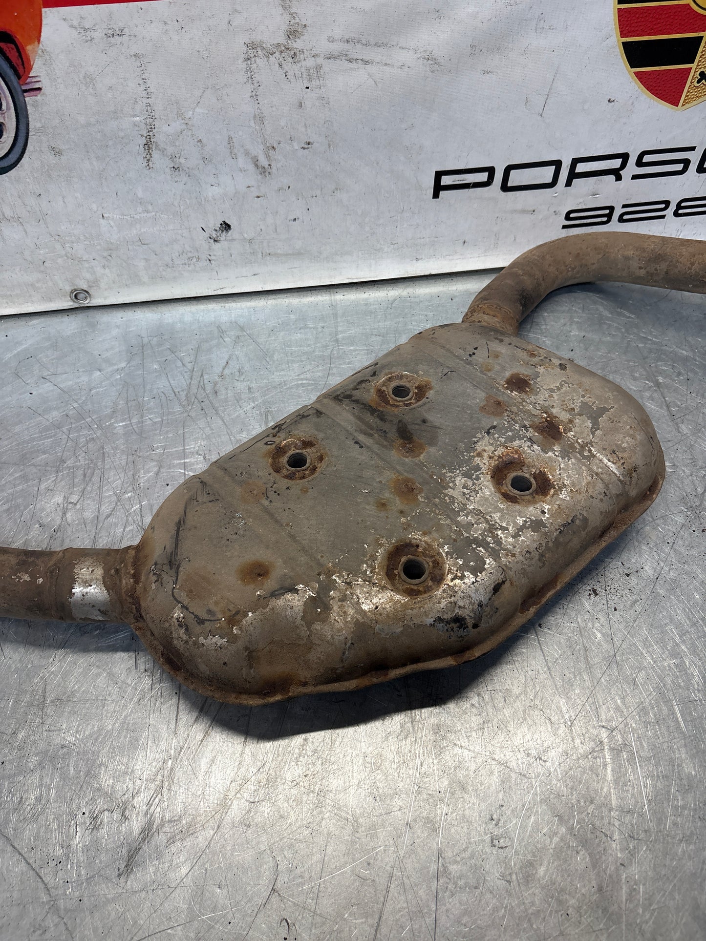 Porsche 928 Left side silencer, used 92811109302
