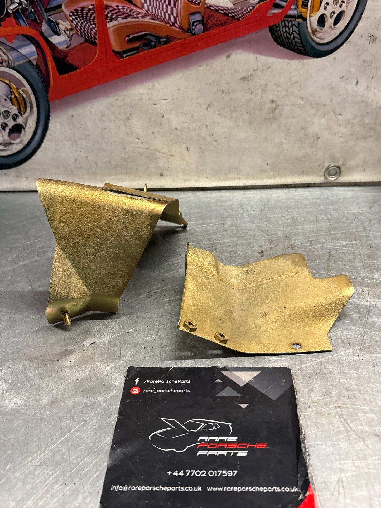 Porsche 944 Turbo oil cooler heat shield, used 95110705301