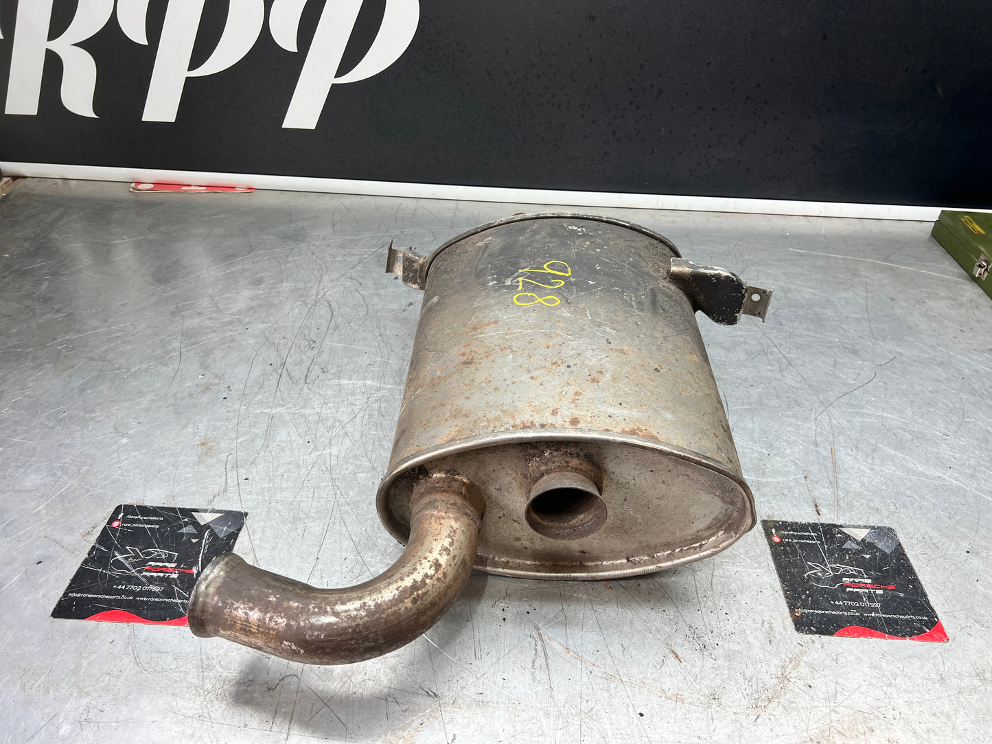 Porsche 928 rear exhaust box, used 92811109704