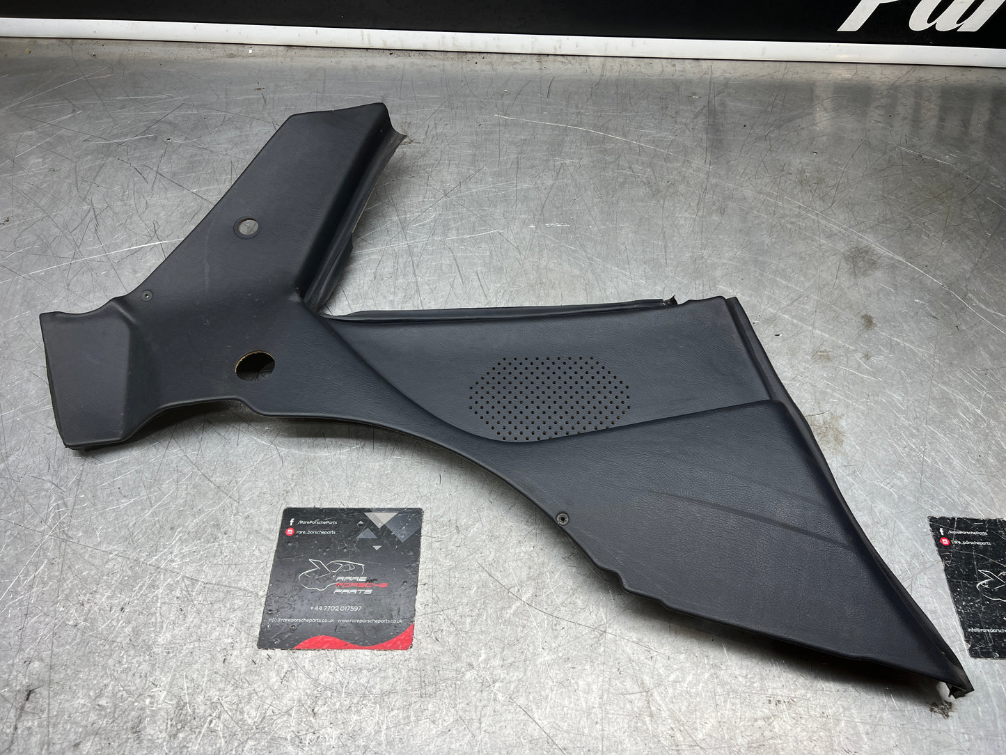 Porsche 944 blue rear interior C Post trim card left side. Quarter panel trim used 944555021