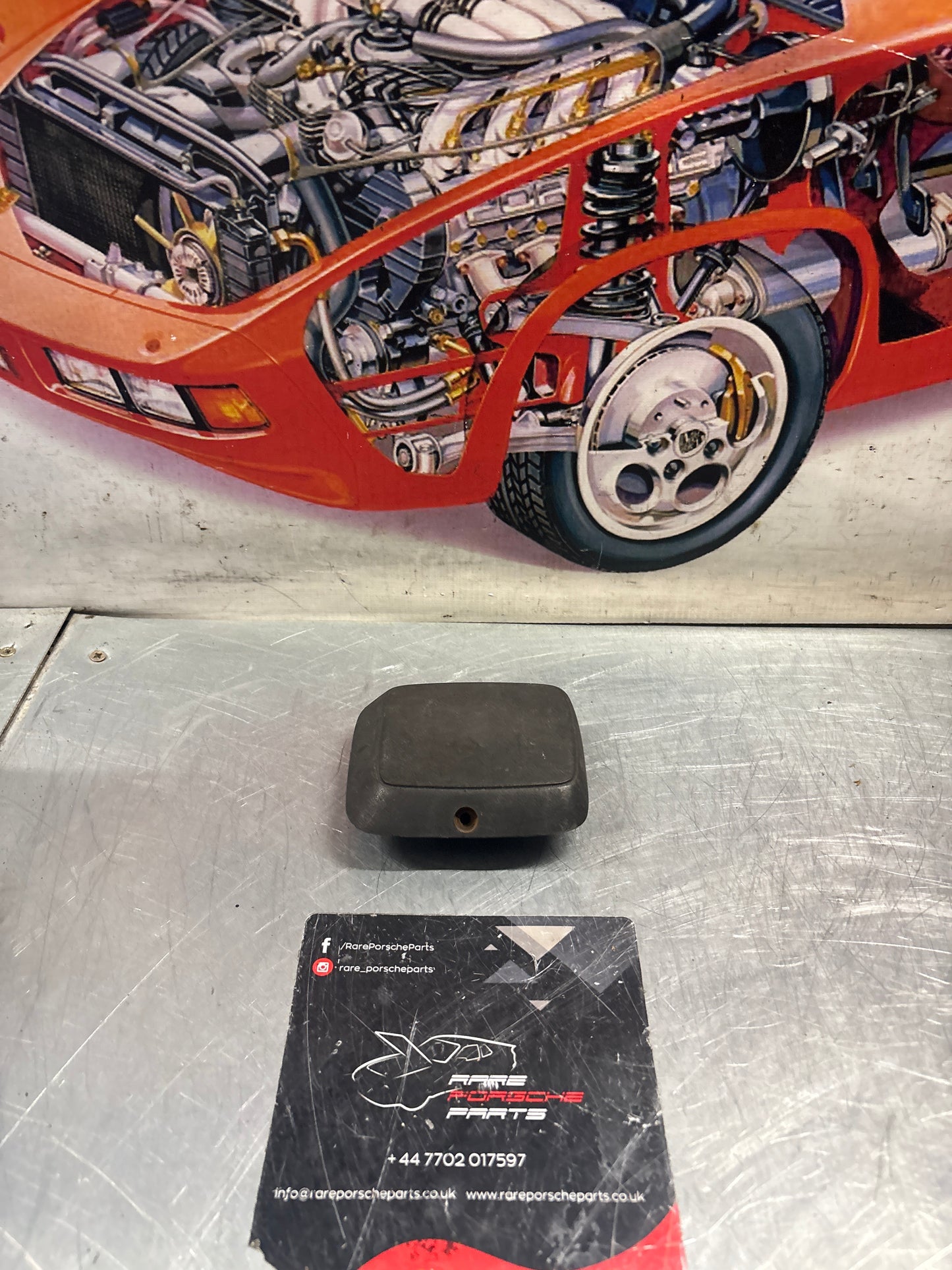 Porsche 944 right Bumper trim square rubber towing eye cover 93150520200 used