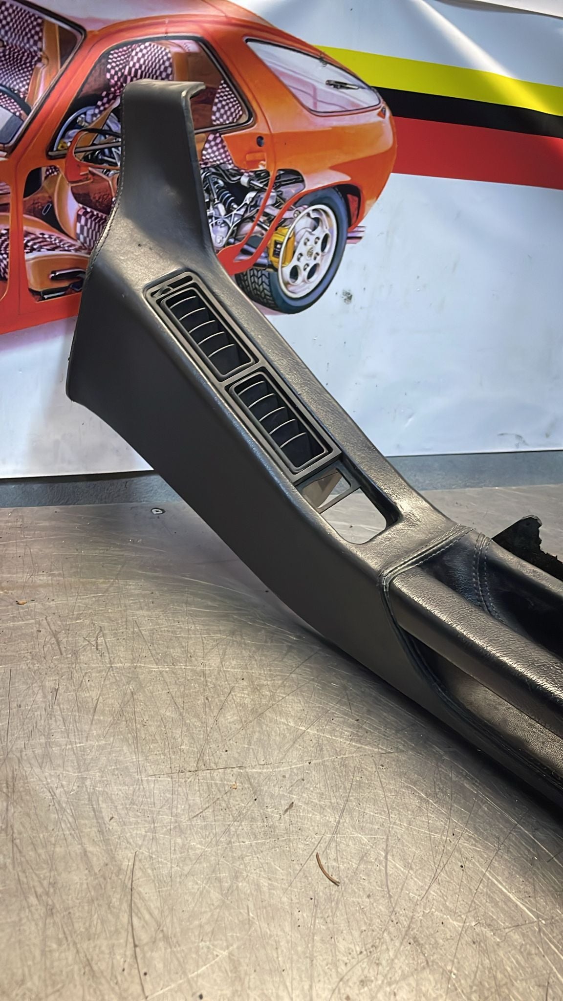 Porsche 928 black door armrest, right, off side, 92855510203, used