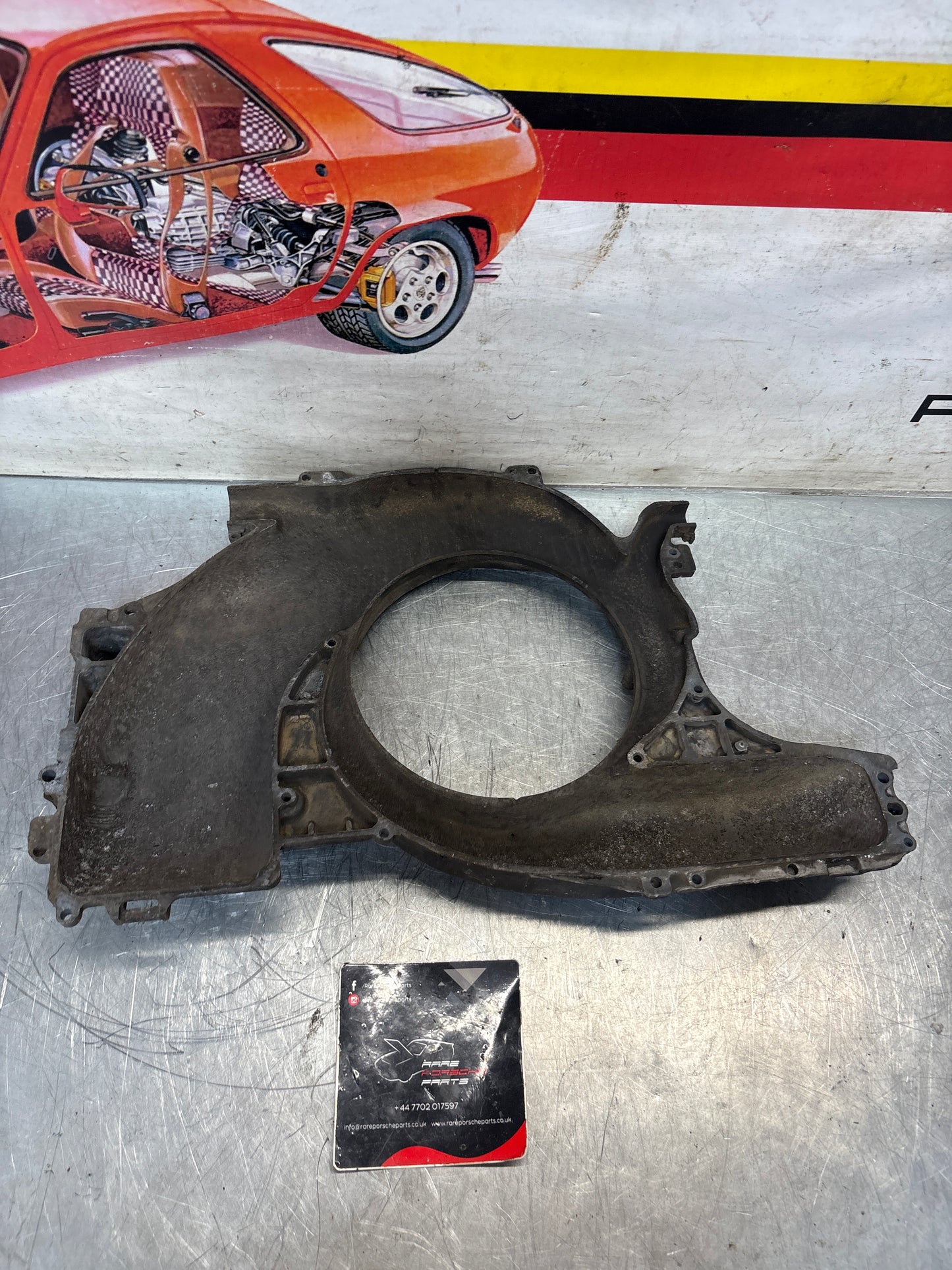 Porsche 914 engine cooling fan housing, used 021119225A