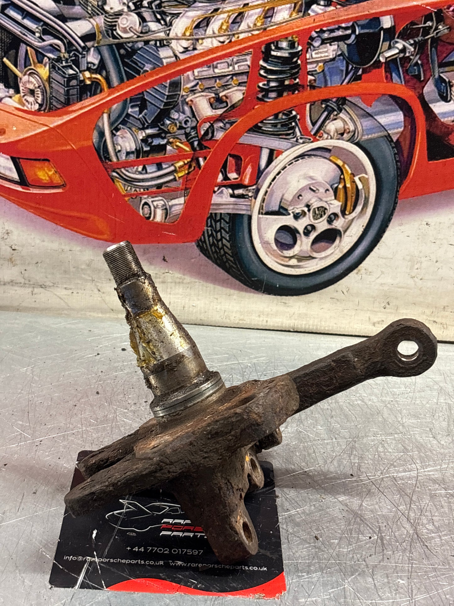 Porsche 944 1987 - front left steering knuckle, spindle axle 94434165506 used with ABS